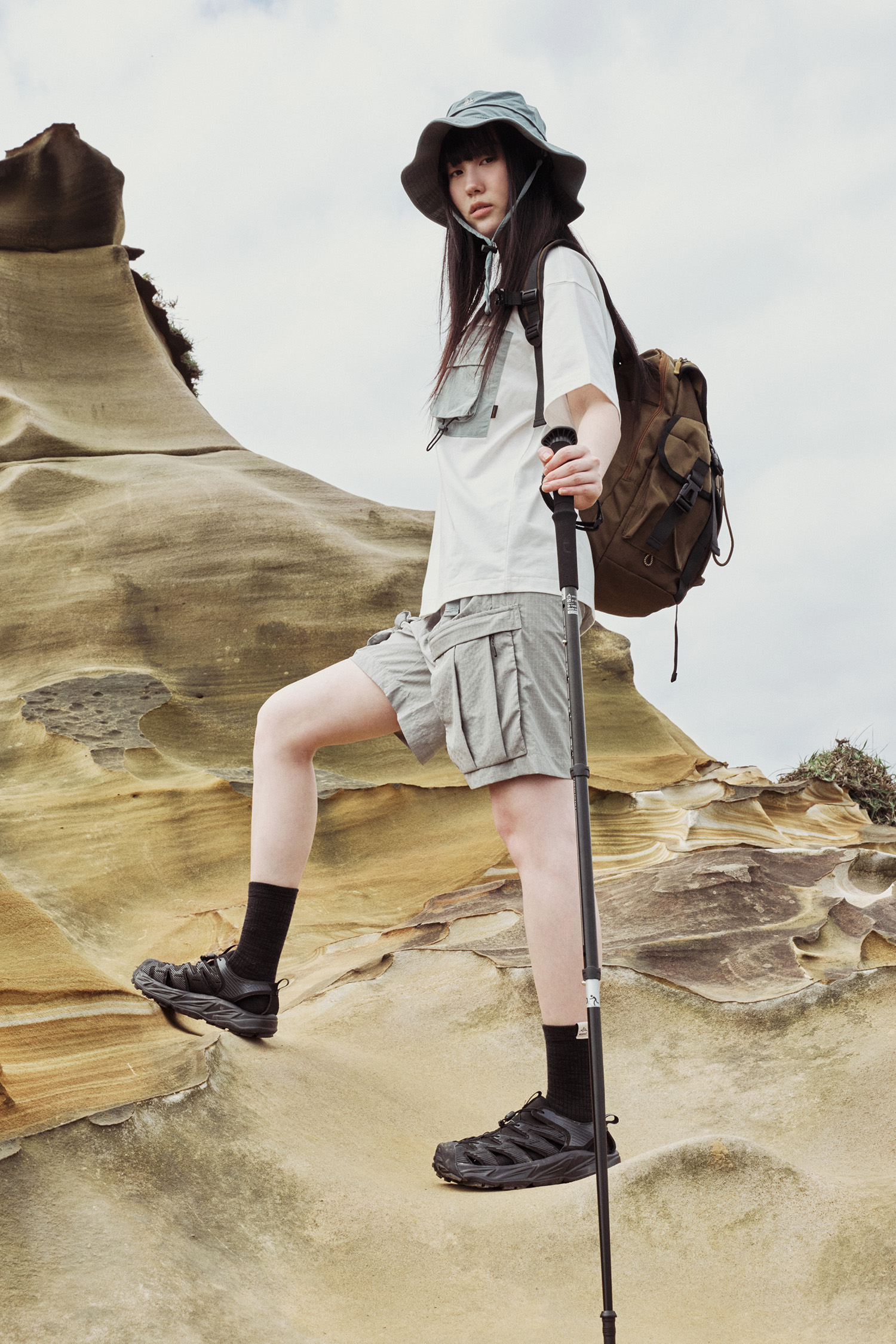 WILDMEET 拼貼口袋 潮棉短袖上衣