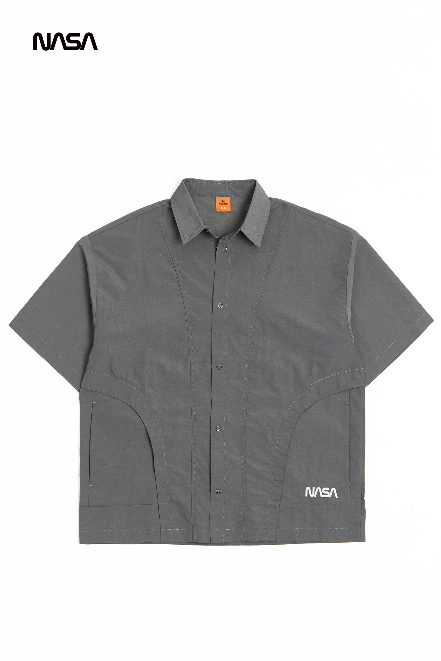 太空系列 尼龍皺 剪接造型襯衫