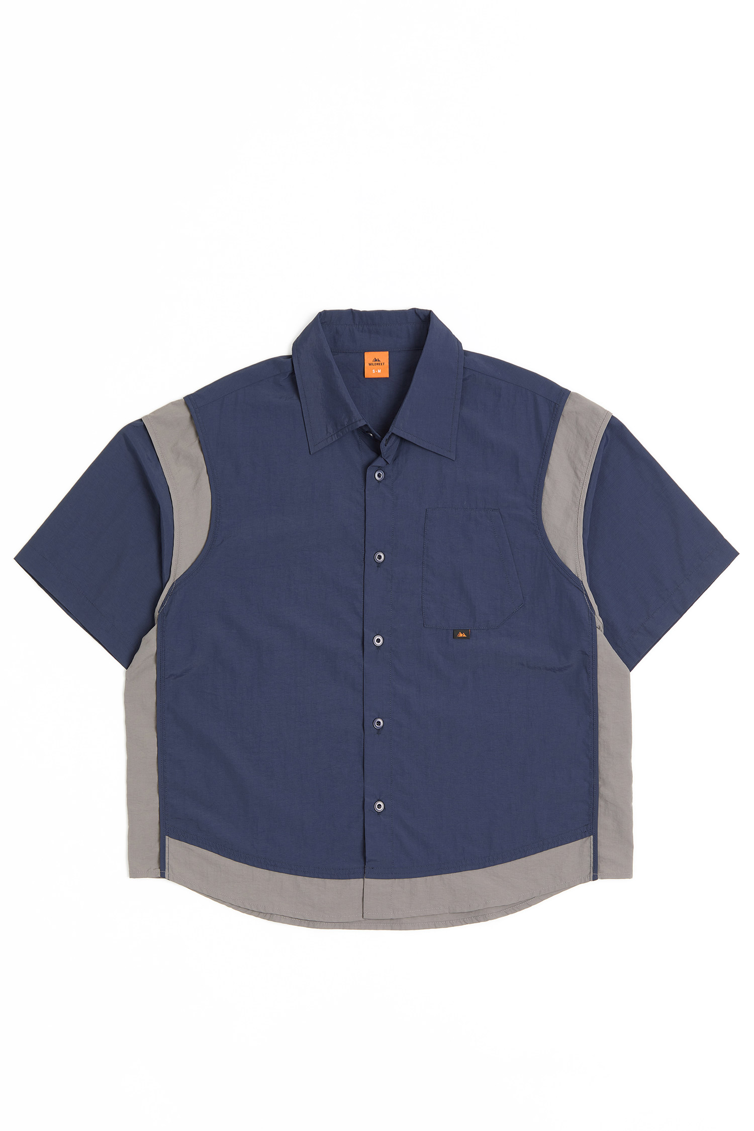 機能潮流 拼接尼龍短袖襯衫