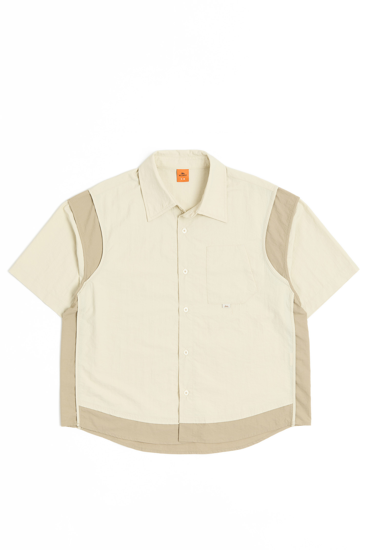 機能潮流 拼接尼龍短袖襯衫