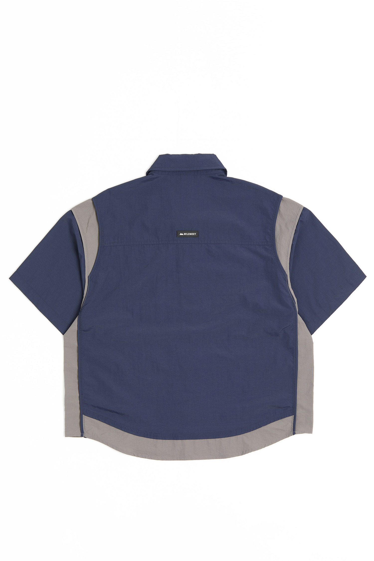 機能潮流 拼接尼龍短袖襯衫