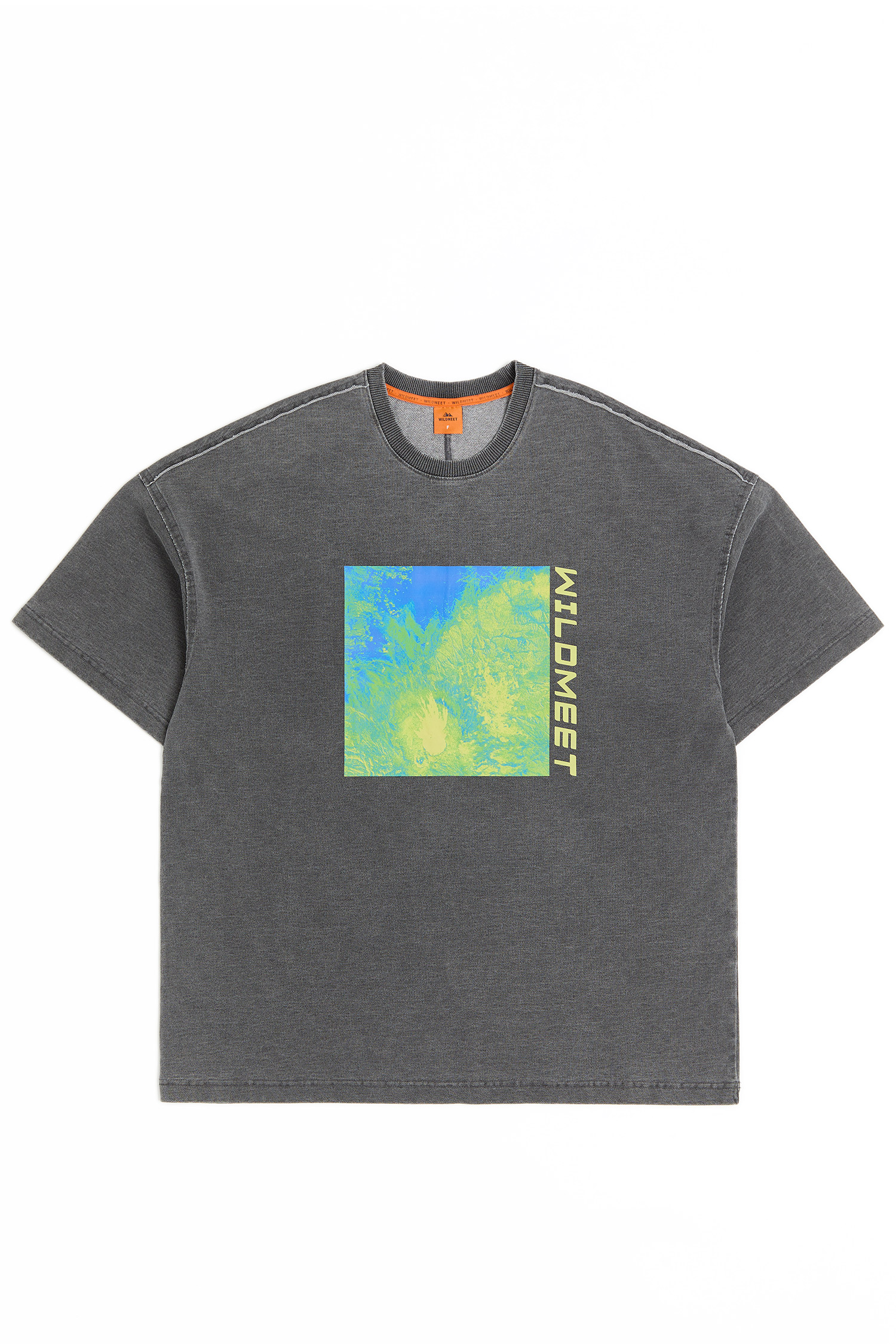 火山熱成像 牛仔短袖上衣(寬版)