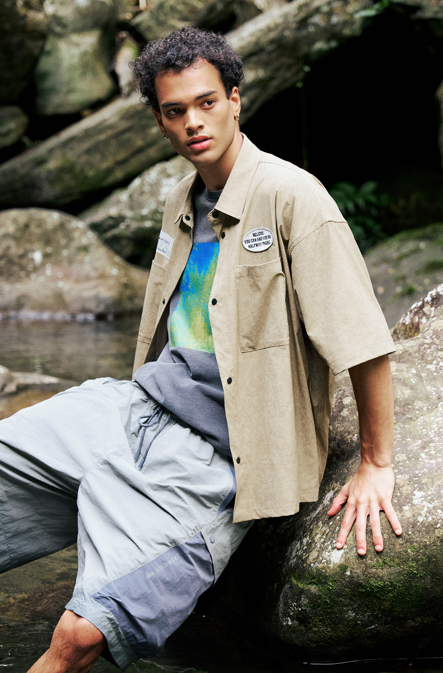 無畏挑戰 扎染四面彈短袖襯衫