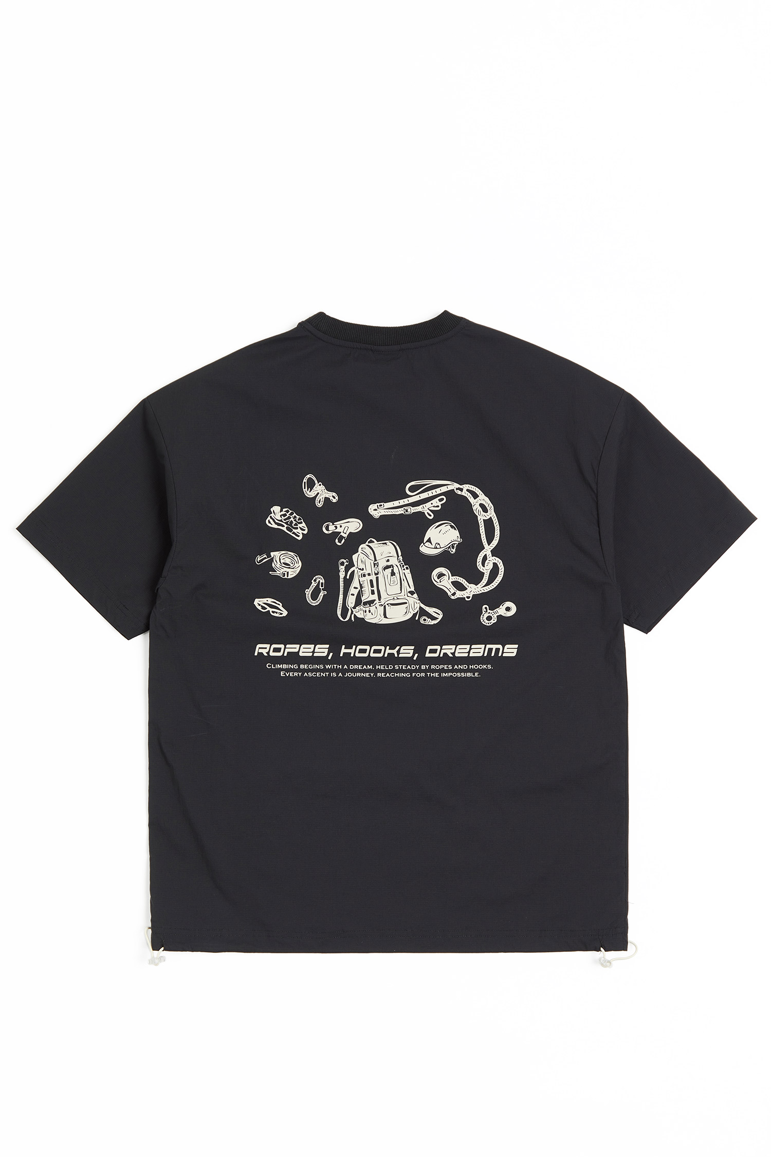 夢行山路 細紋彈性短袖上衣