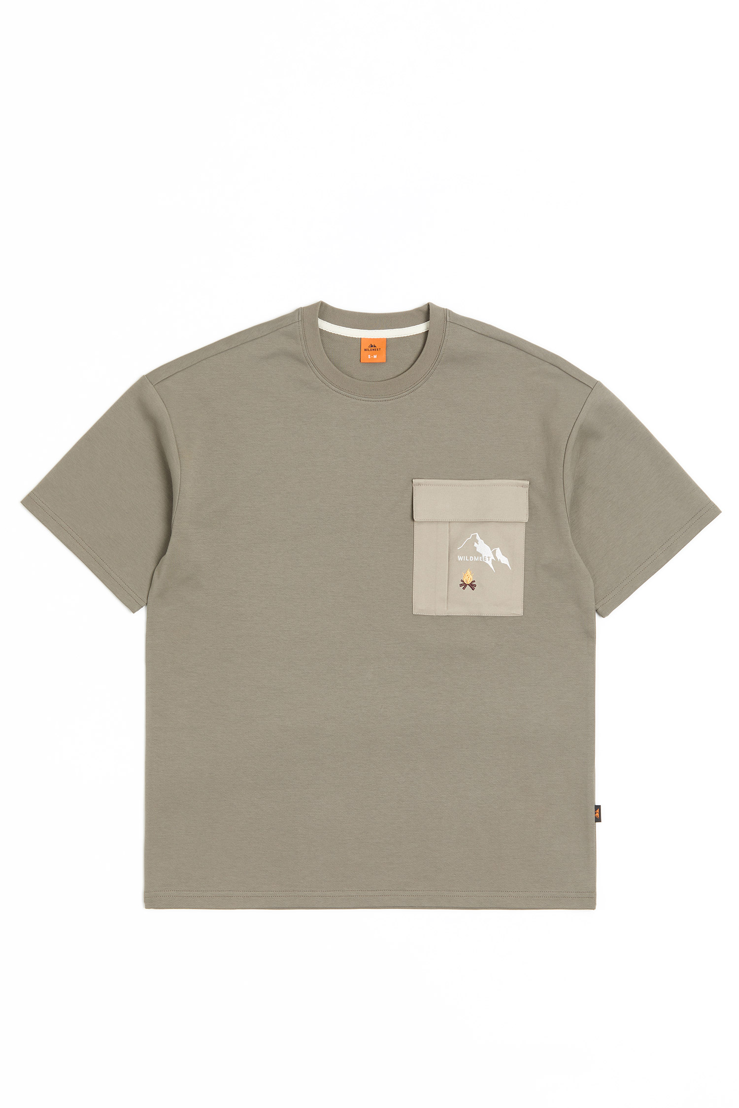 營火刺繡 雙面織紋短袖上衣