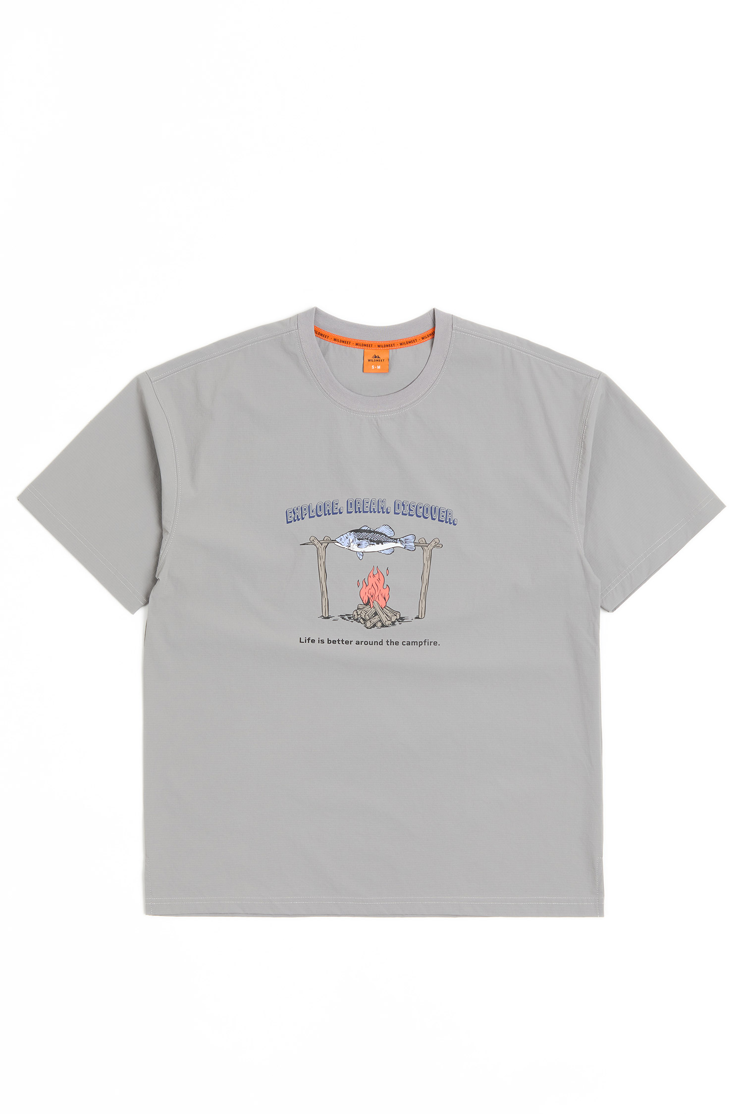 營火探險家 彈性格紋短袖上衣