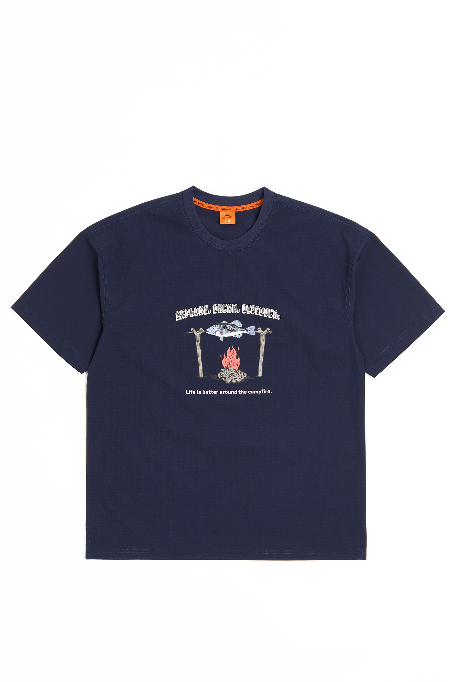 營火探險家 彈性格紋短袖上衣