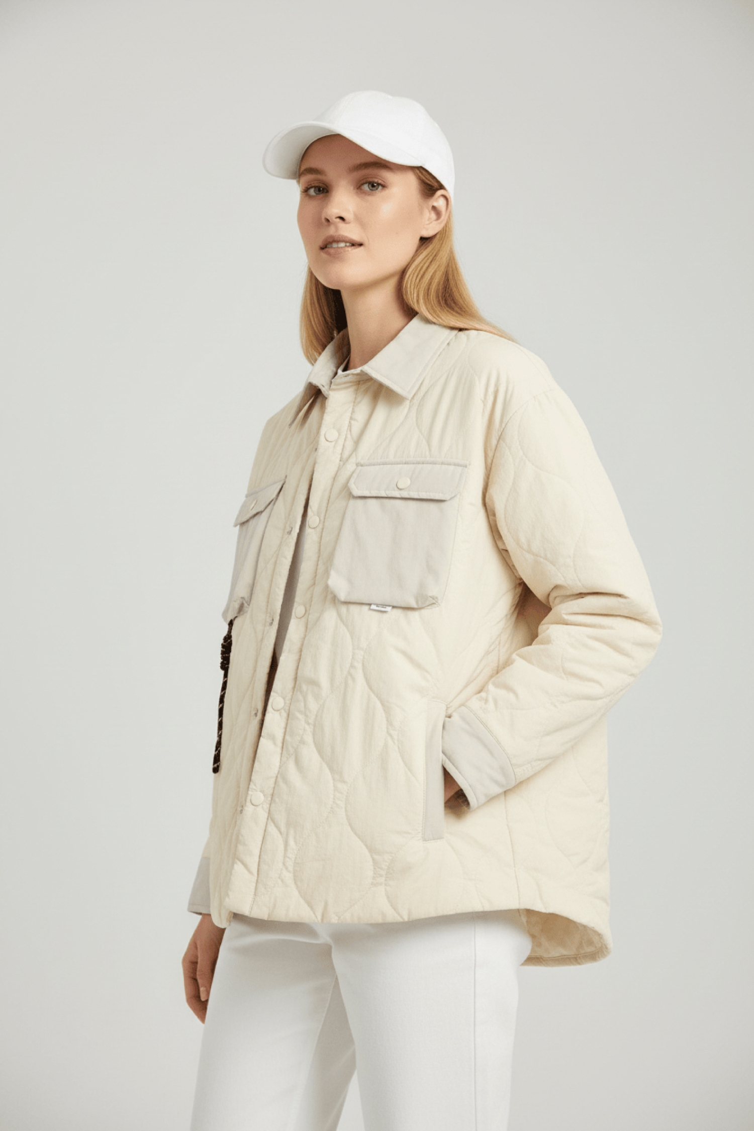 絎縫壓紋 鋪棉保暖長袖外套