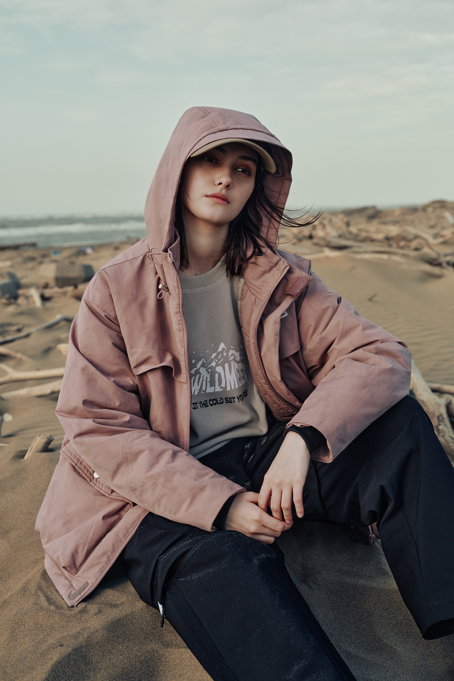 機能扎染鋪棉 連帽外套