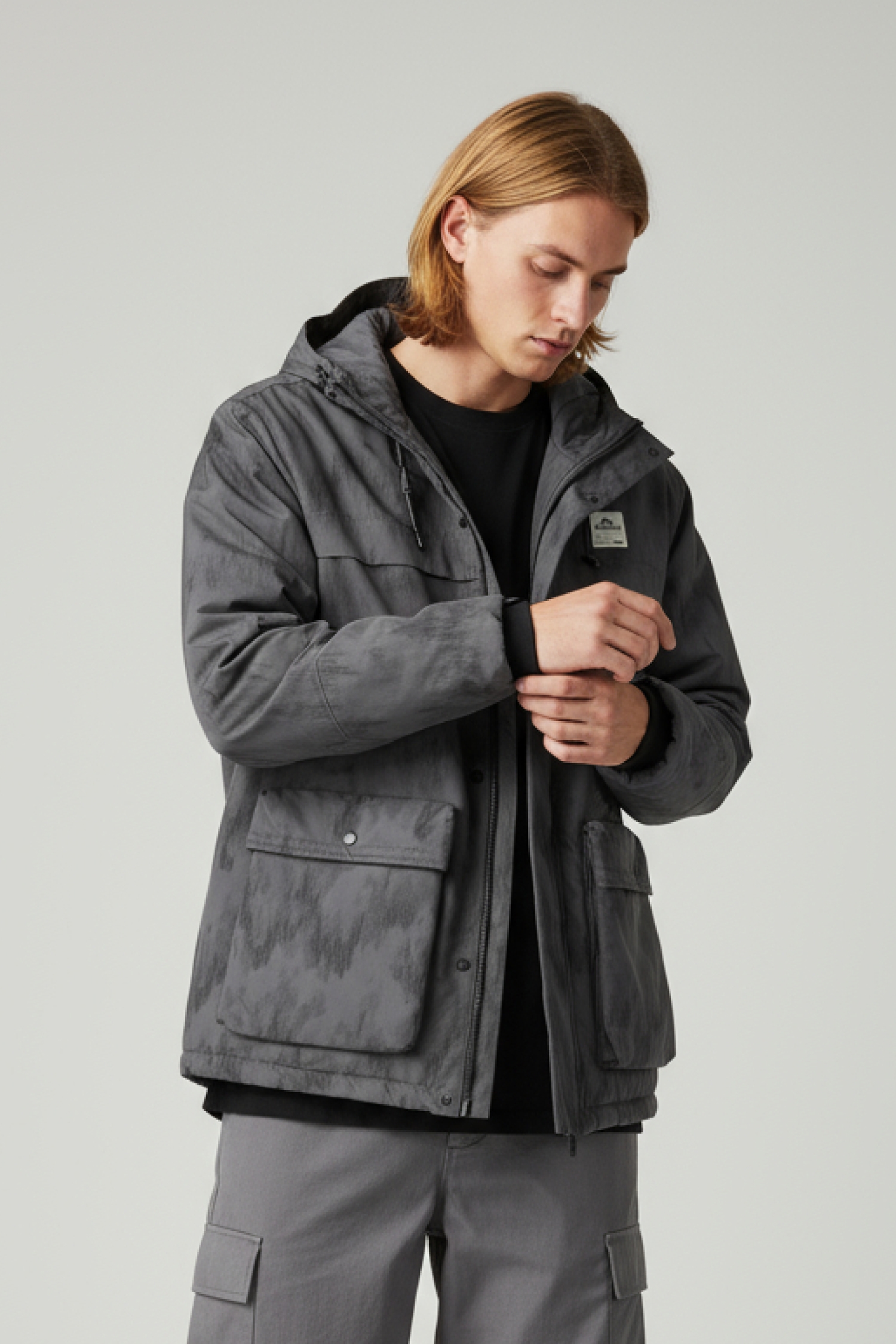 機能扎染鋪棉 連帽外套