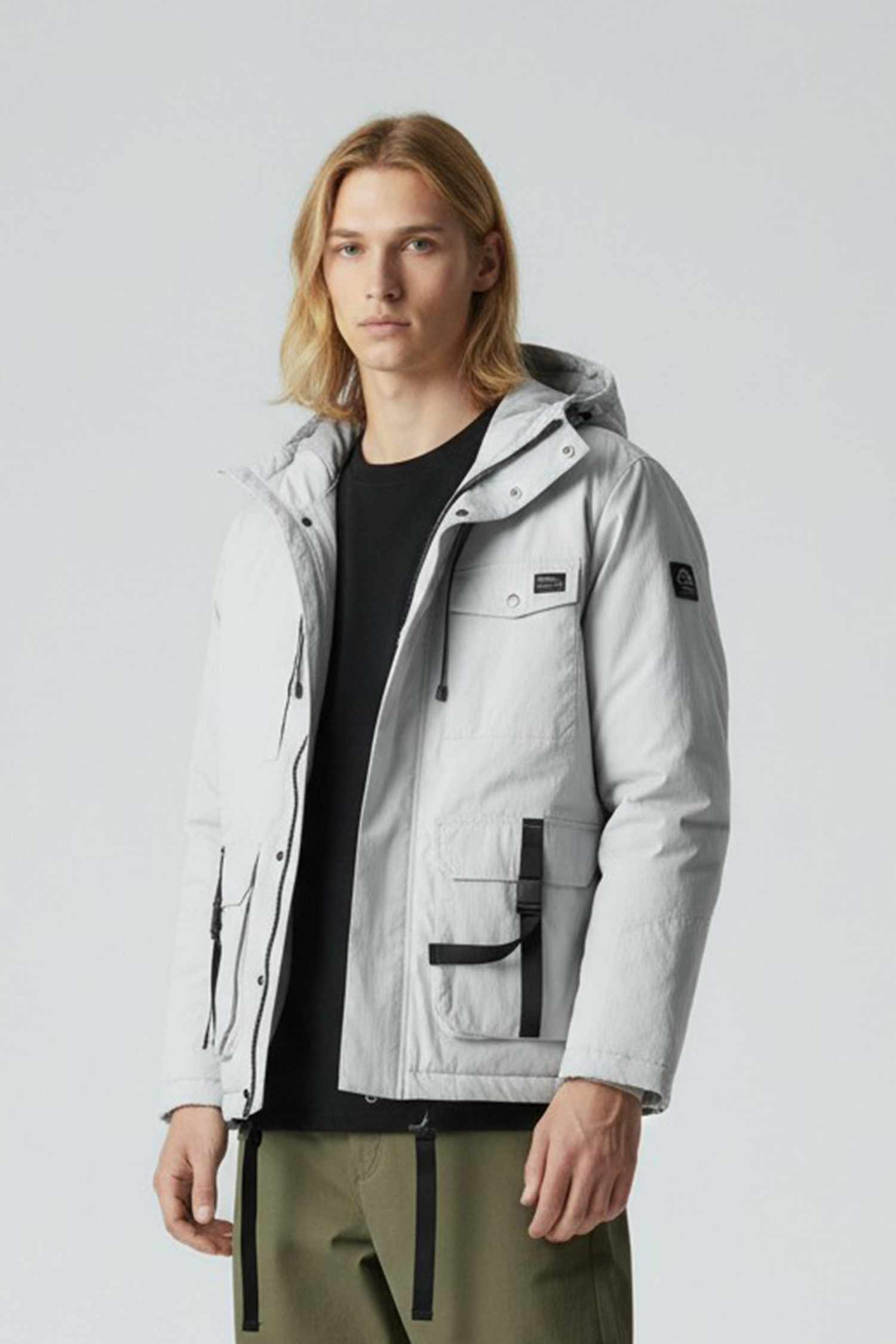 機能防潑水 格紋鋪棉外套