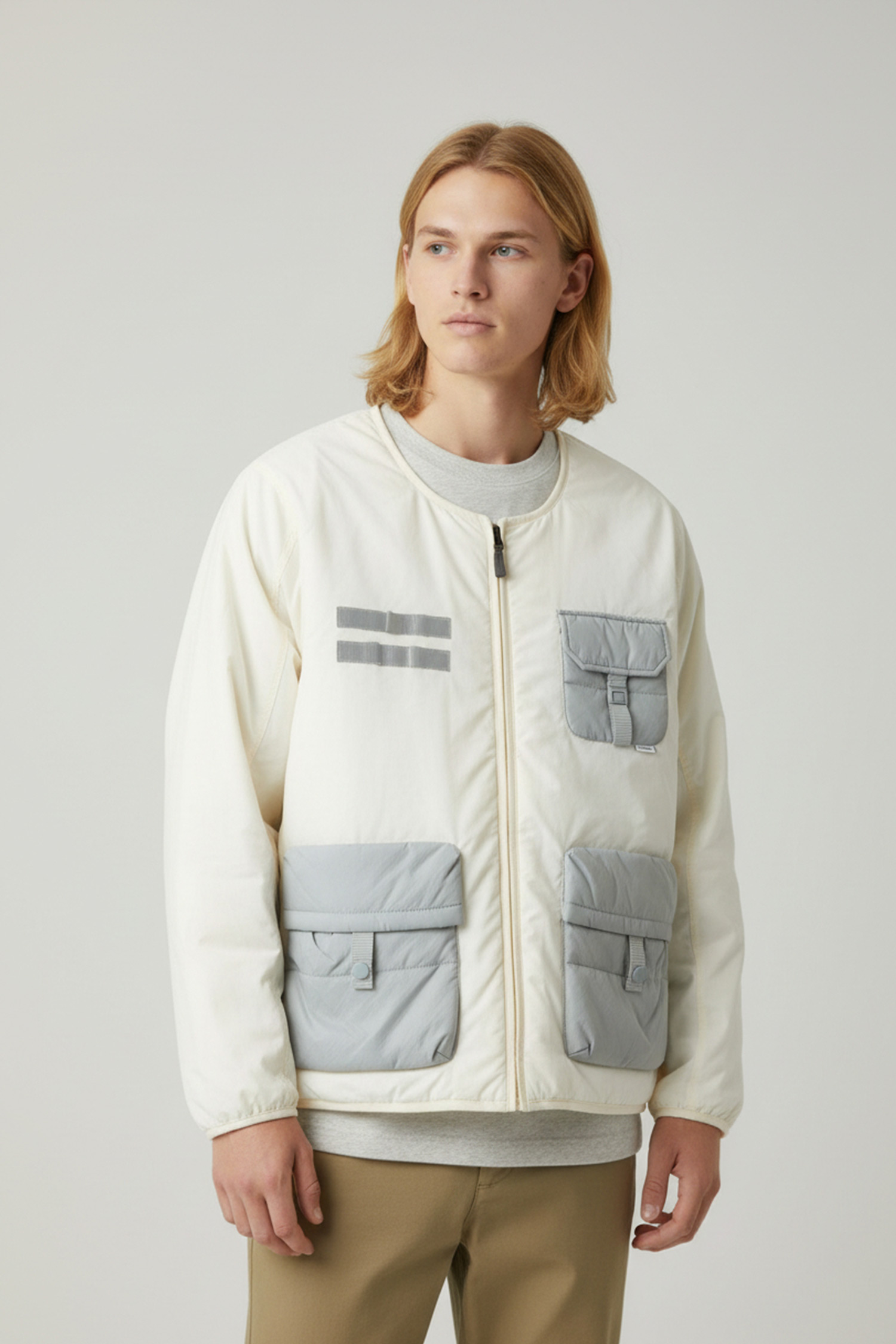 二用式 機能多口袋鋪棉外套(可收帽)