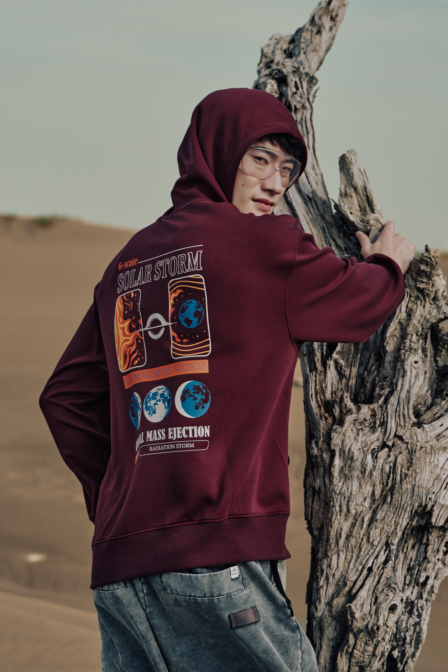 太陽風暴 空氣層連帽長袖上衣