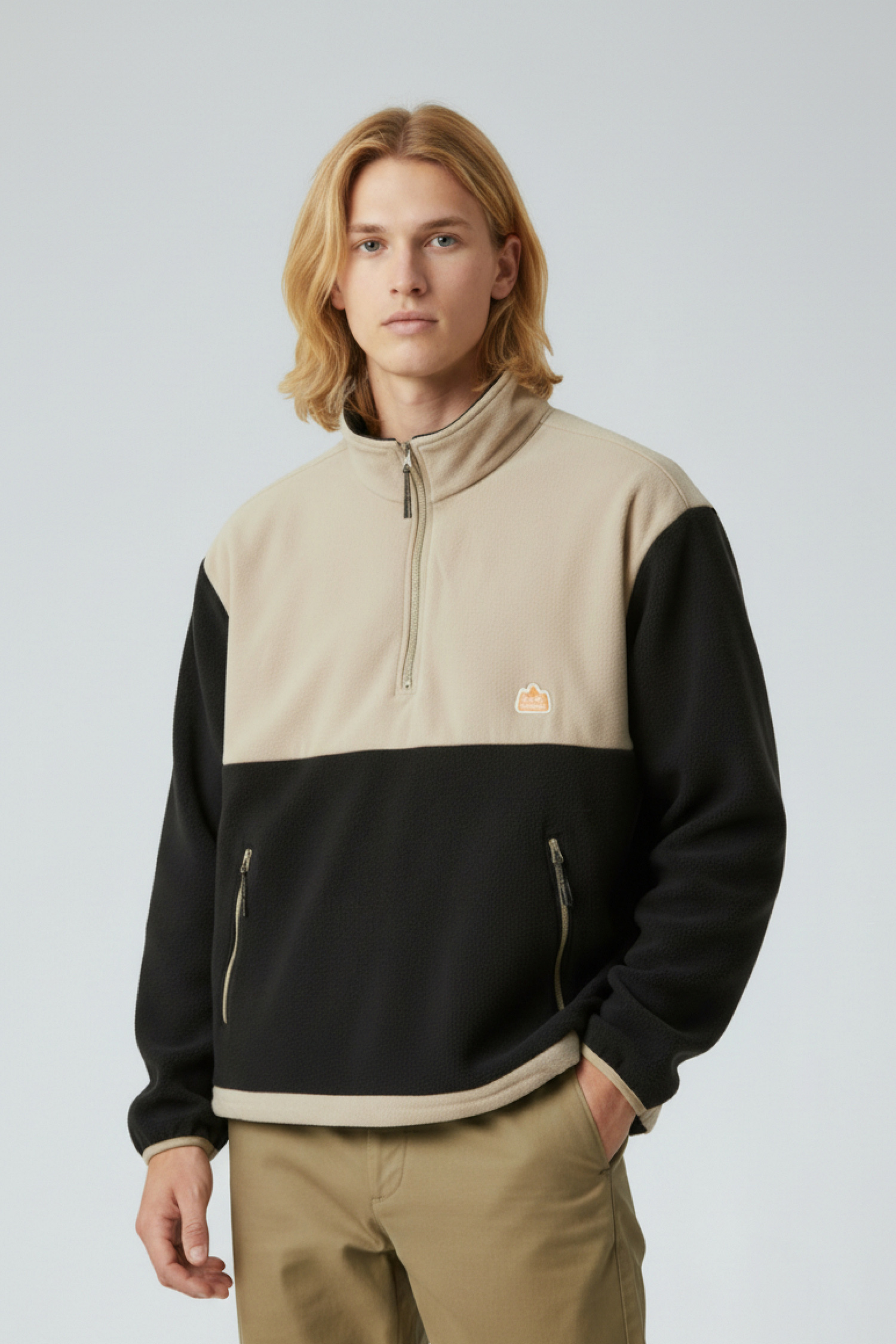 冒險夥伴 拉鍊領刷毛長袖上衣