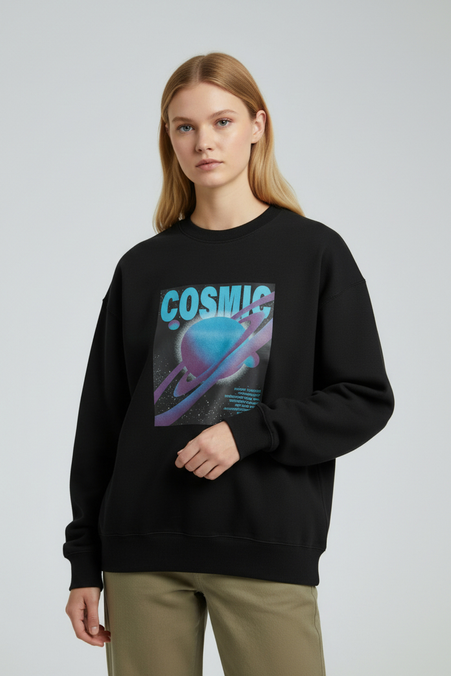 宇宙無限大 水洗刷毛長袖上衣