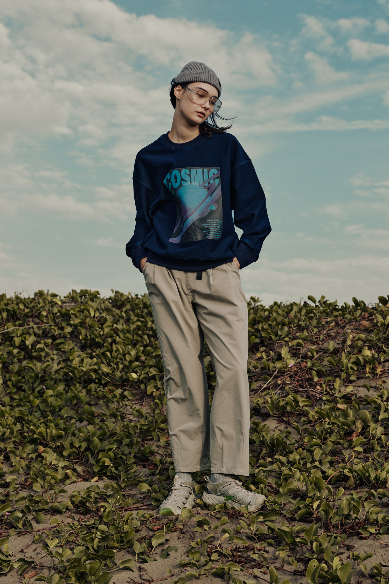 宇宙無限大 水洗刷毛長袖上衣