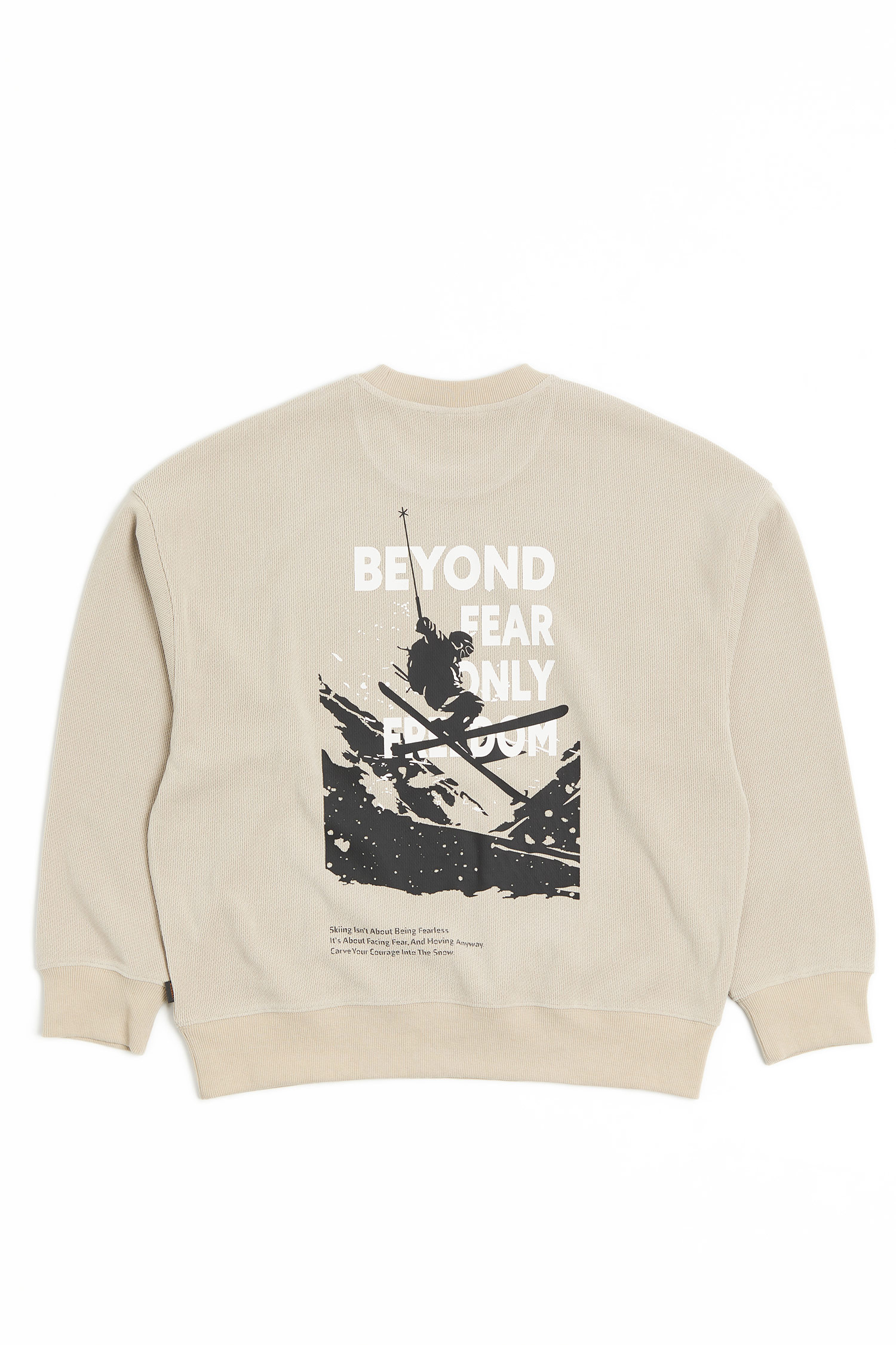 無懼無畏 棉絨豎斜織紋長袖上衣