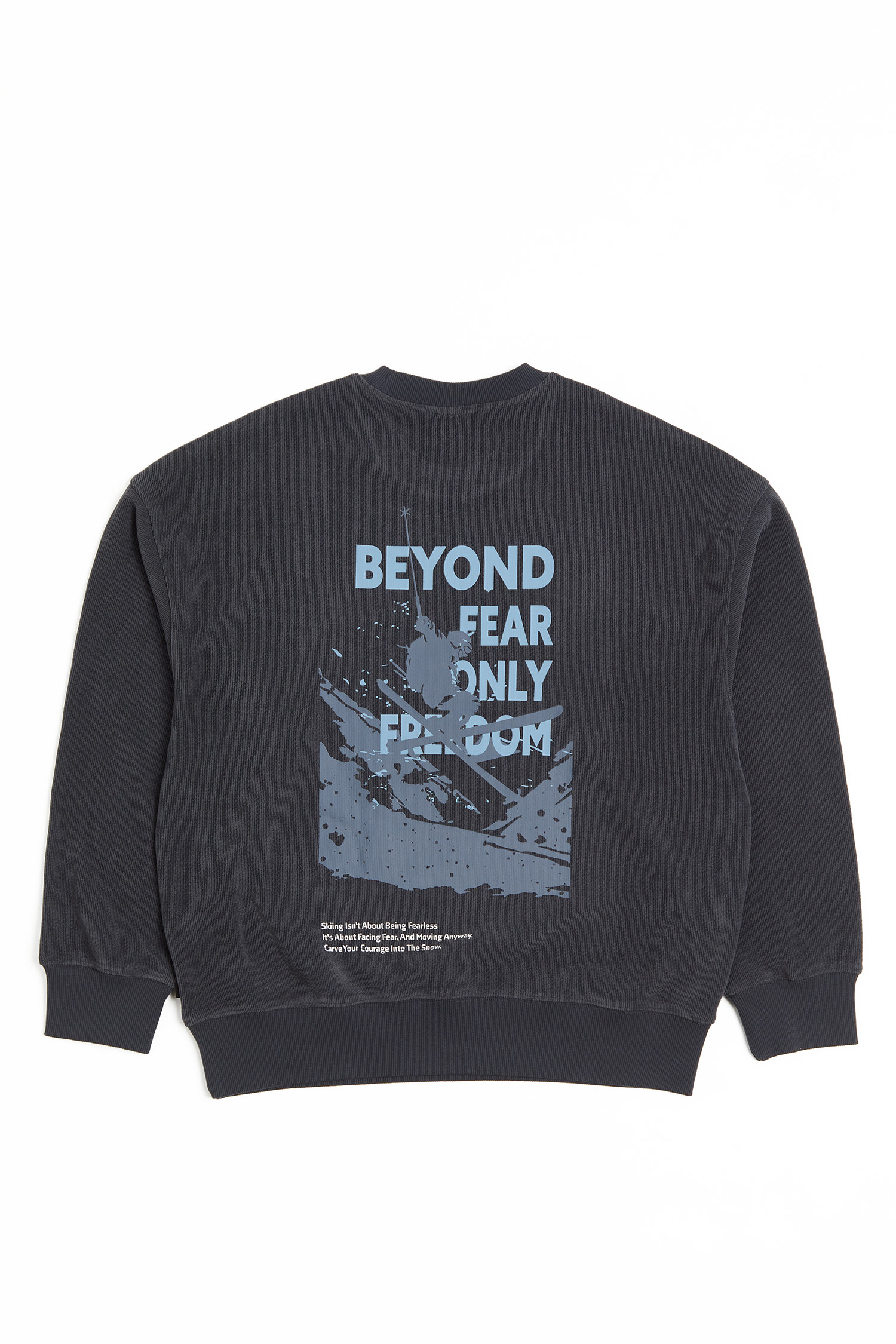 無懼無畏 棉絨豎斜織紋長袖上衣