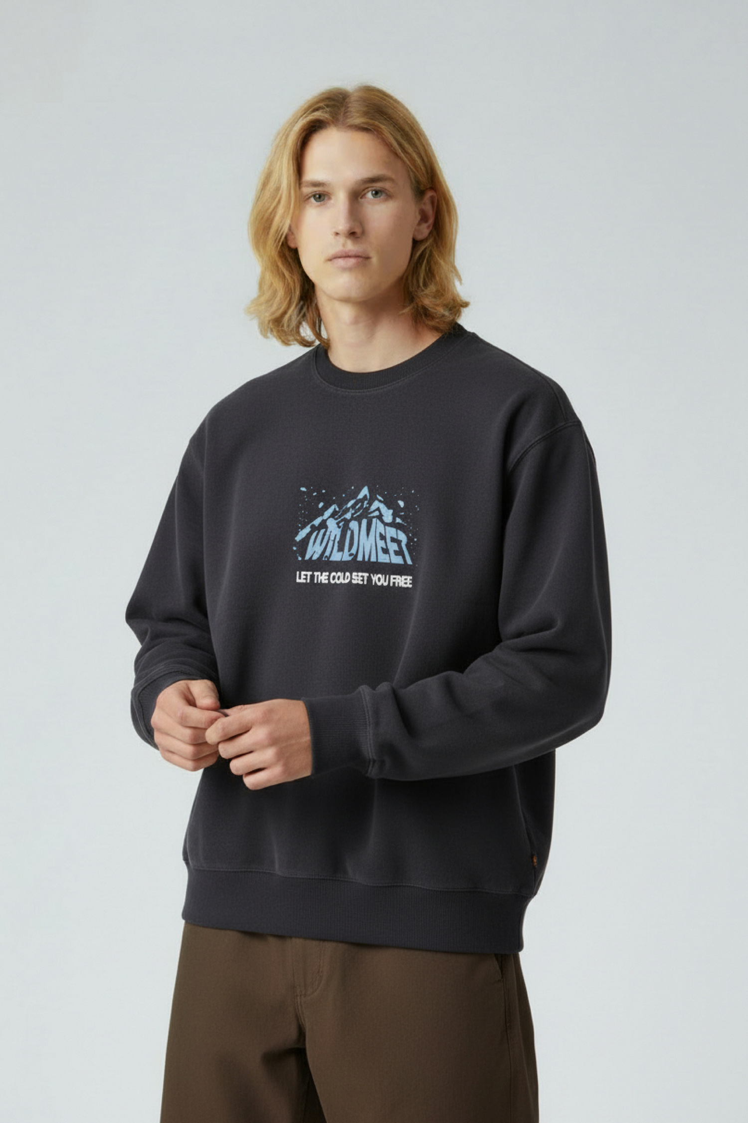 無懼無畏 棉絨豎斜織紋長袖上衣