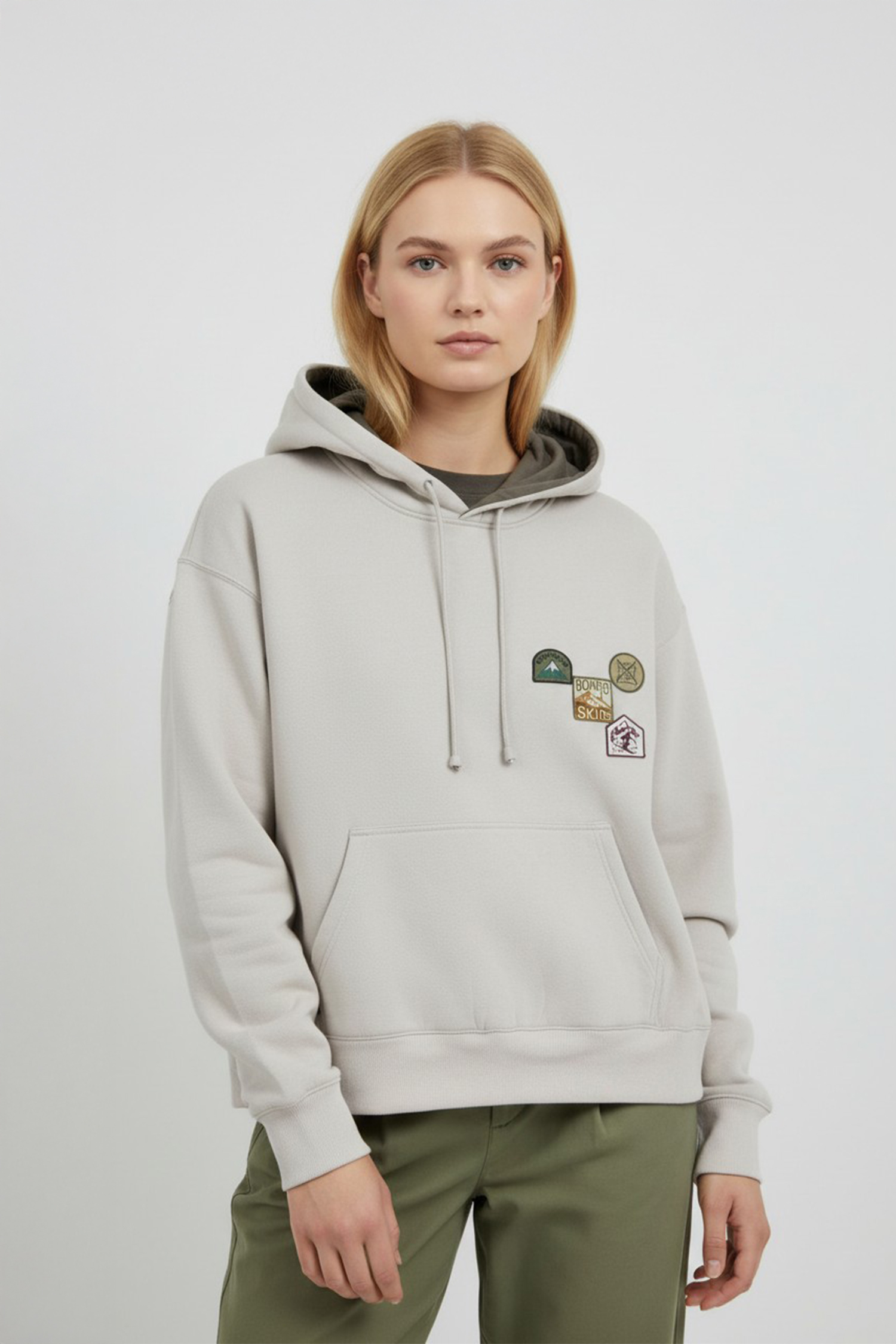 極地探險 繡章毛絨保暖連帽上衣