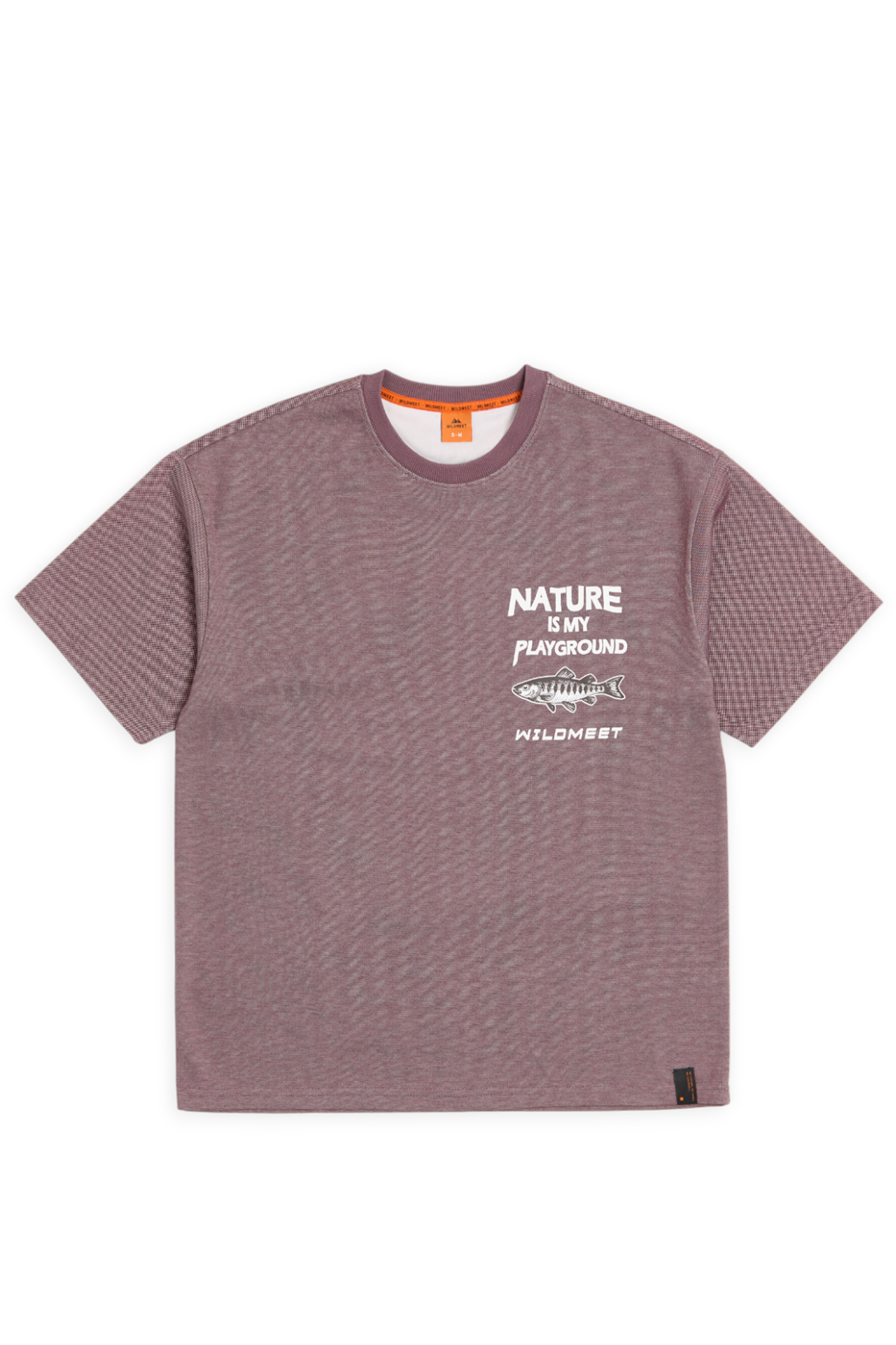 交織菱紋鱒魚短袖上衣