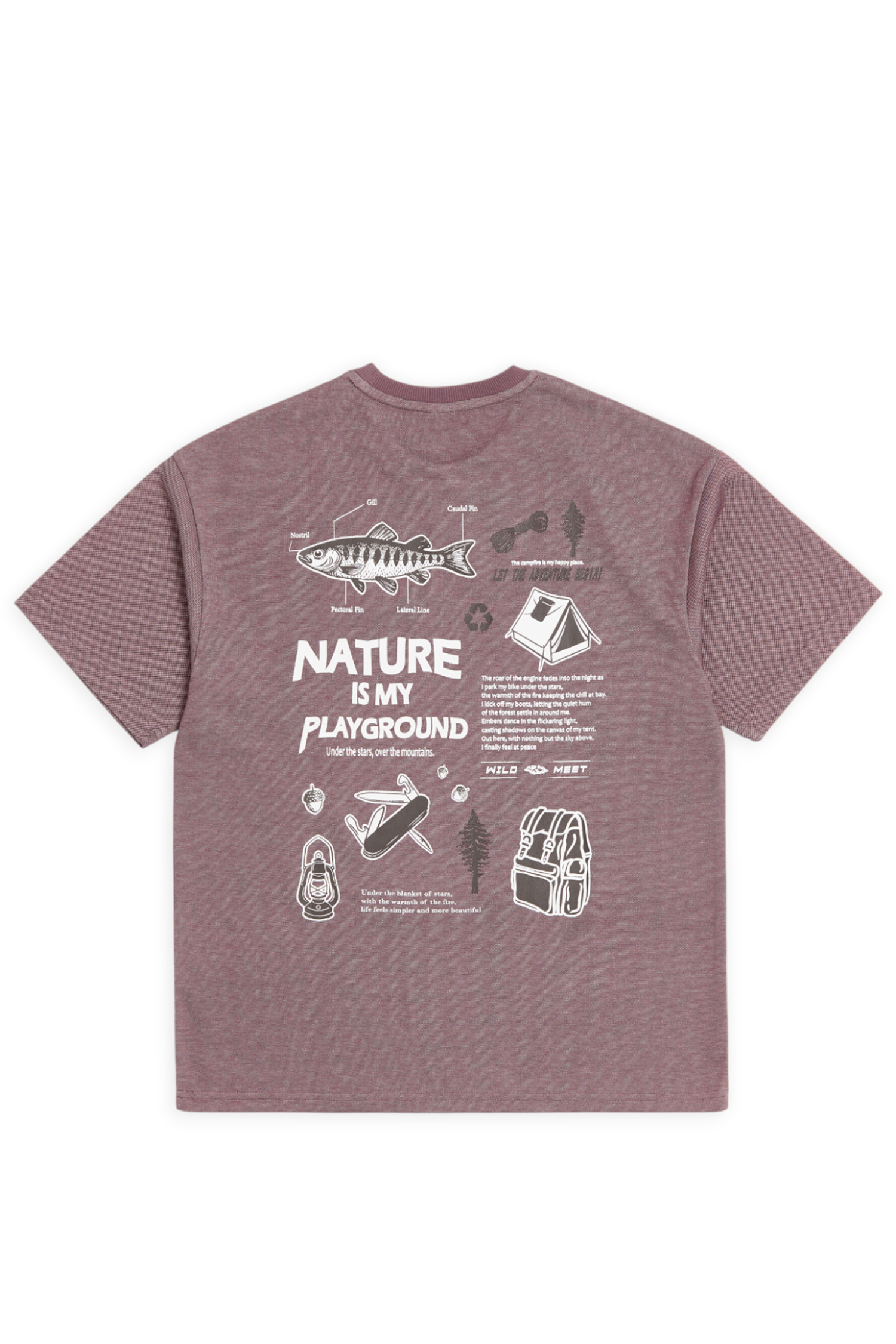 交織菱紋鱒魚短袖上衣