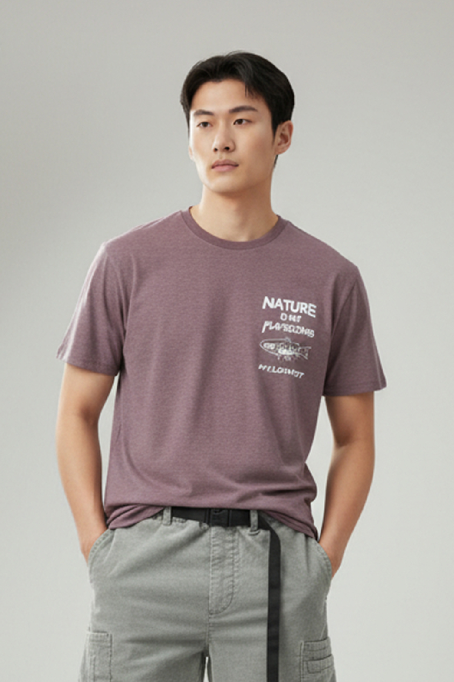 交織菱紋鱒魚短袖上衣