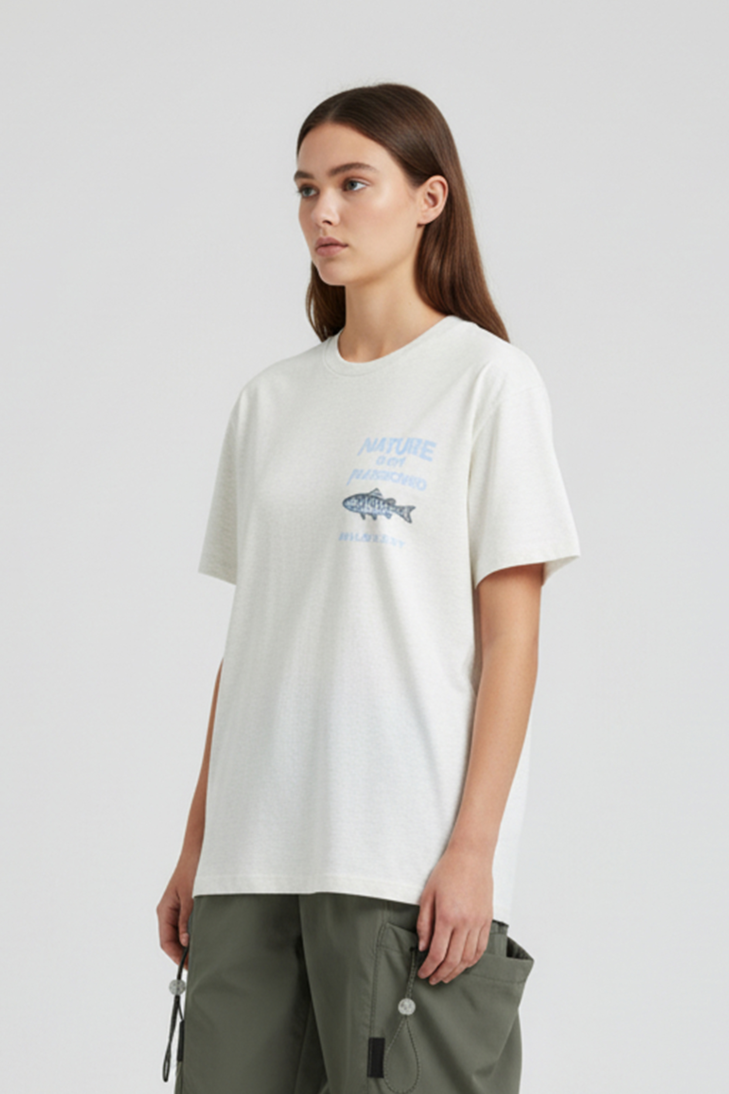 交織菱紋鱒魚短袖上衣