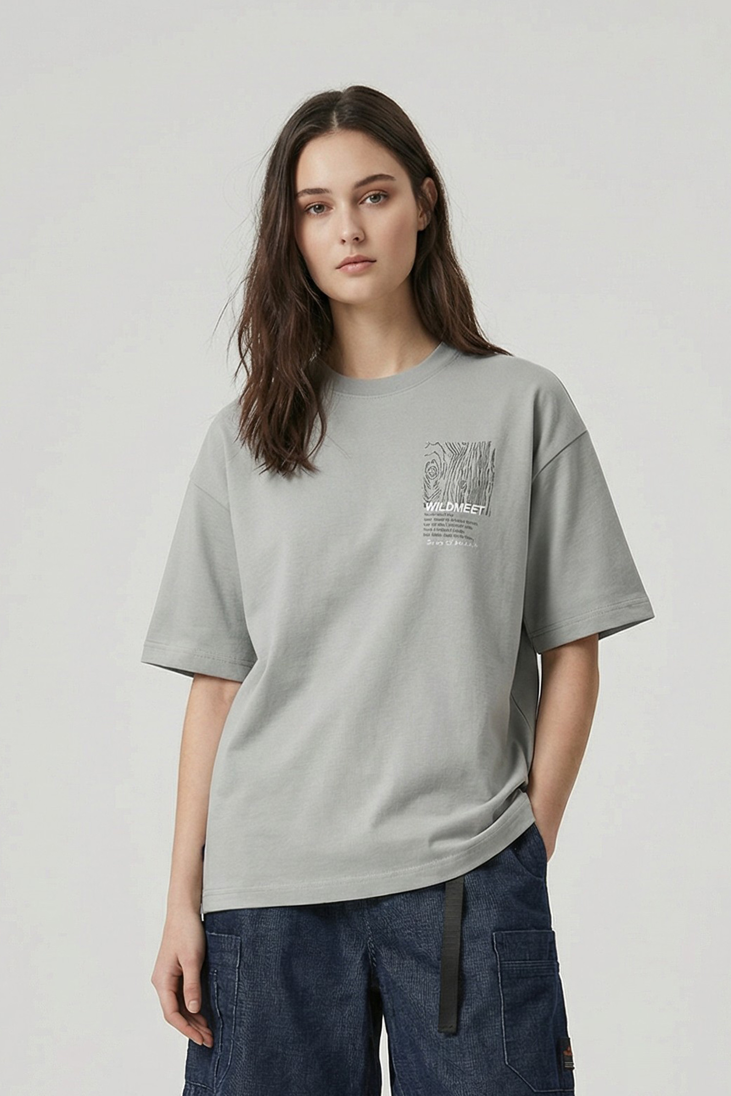 斜紋雙面木紋詩短袖上衣