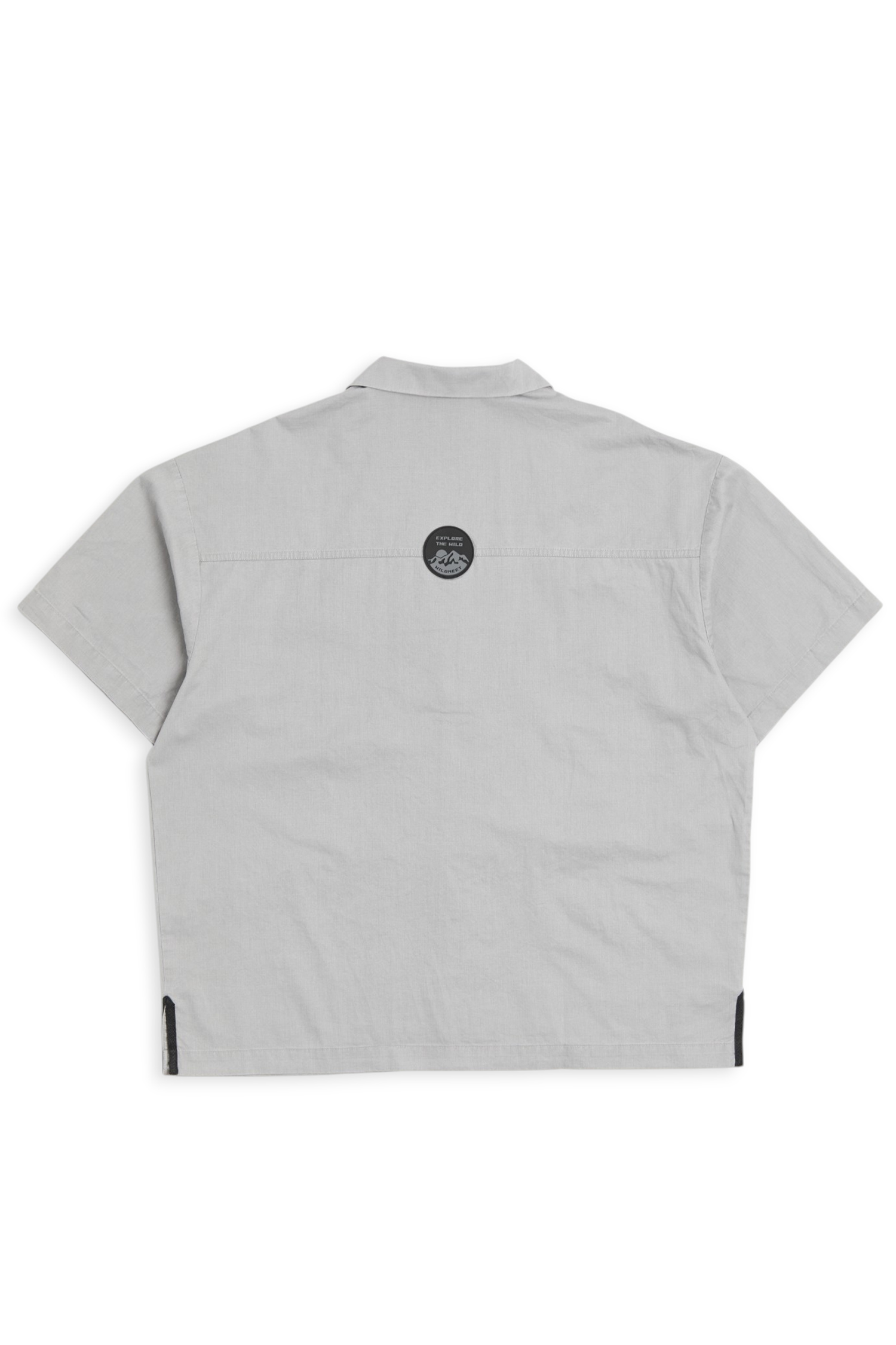 刷白斜紋口袋短袖襯衫