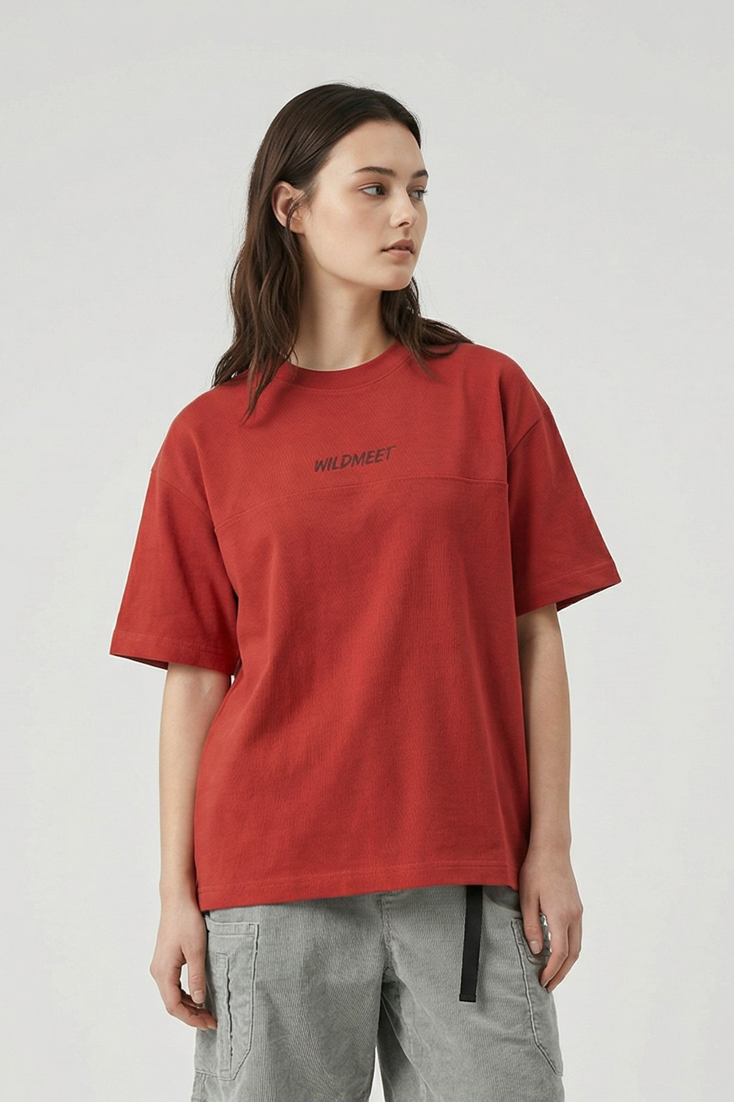 標記地圖印繡短袖上衣