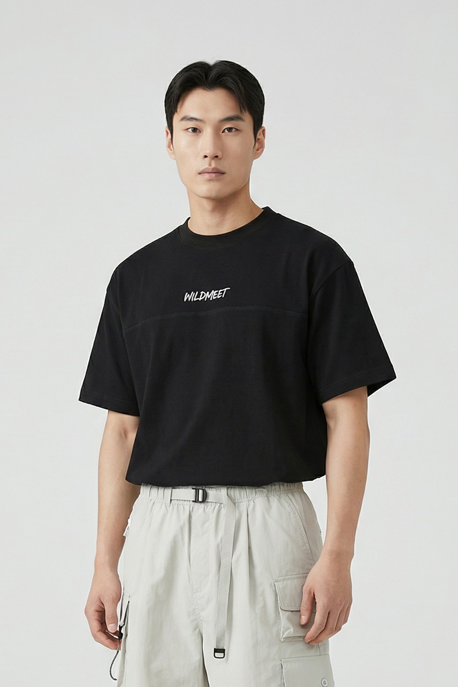 標記地圖印繡短袖上衣