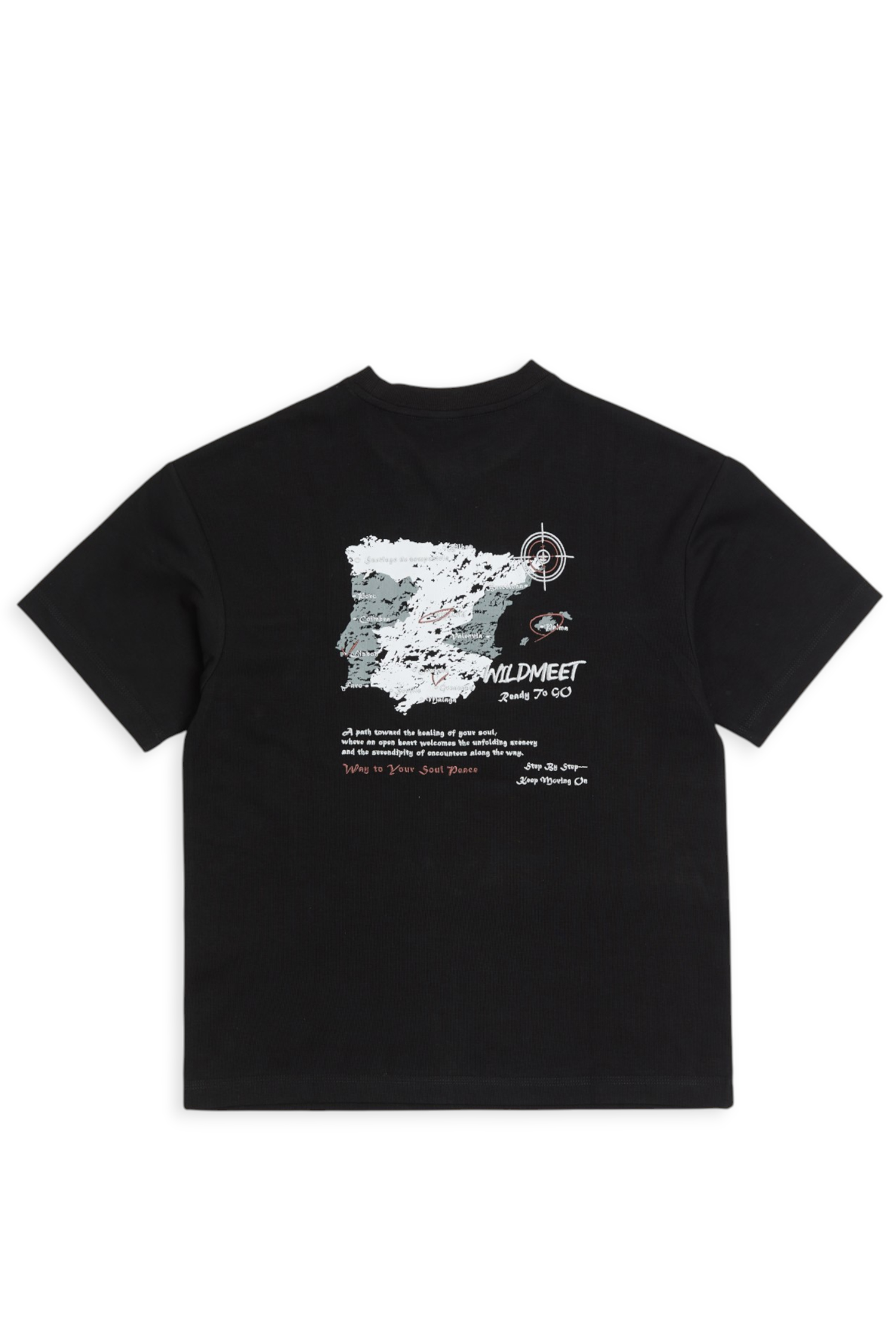 標記地圖印繡短袖上衣