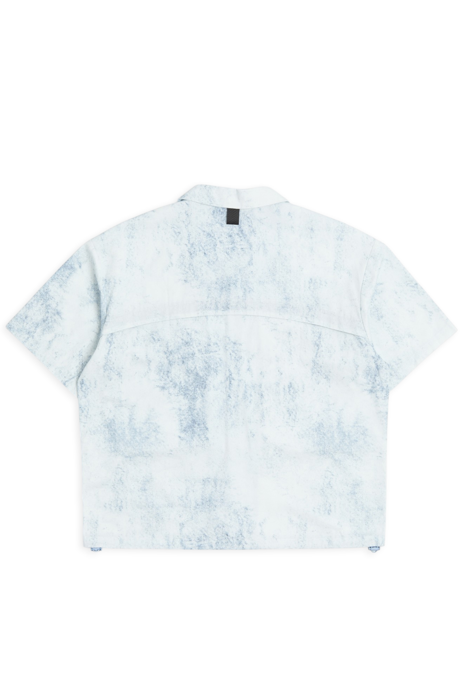 古巴領 扎染印刷 多口袋罩衫