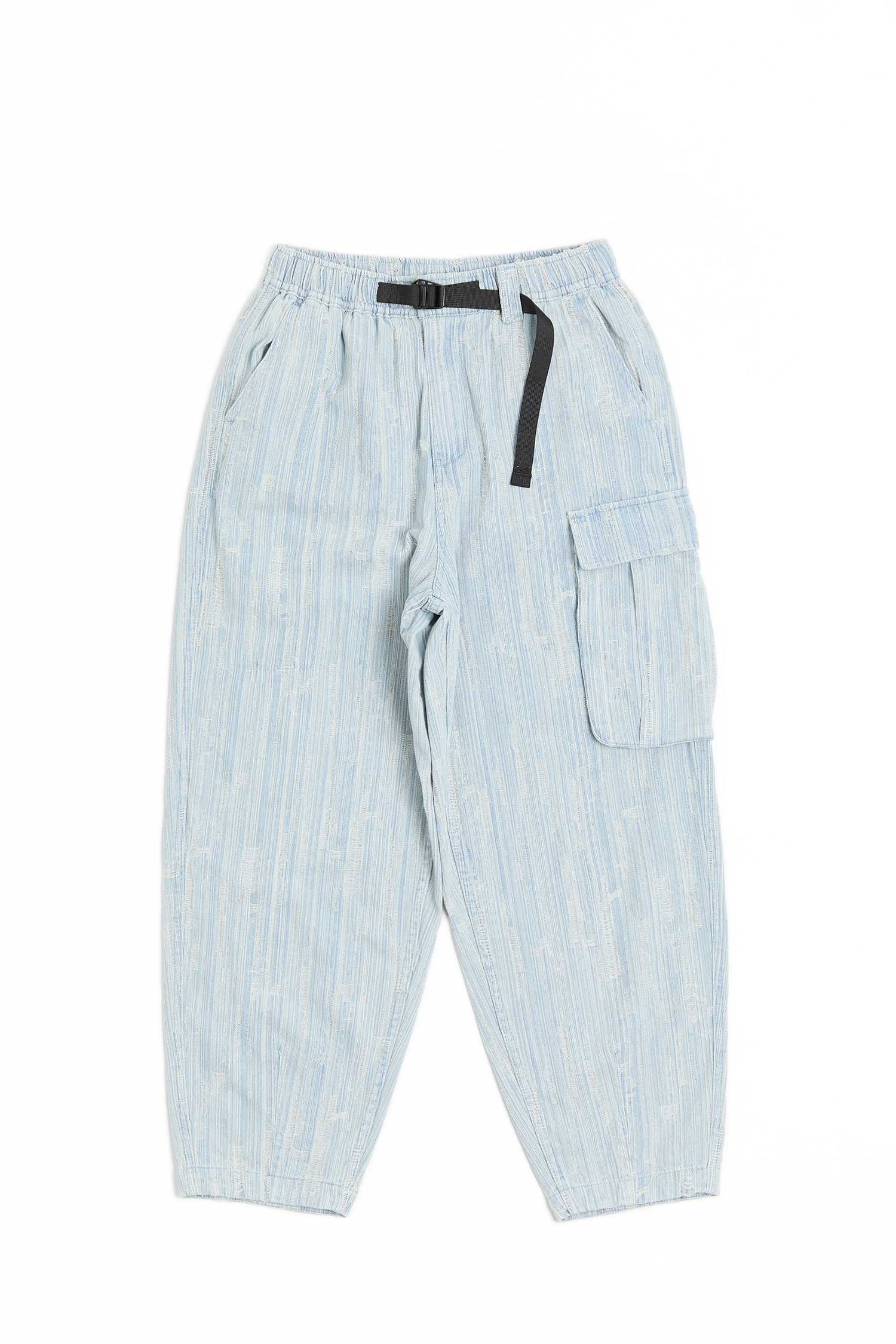 古著感 緹花丹寧錐形長褲