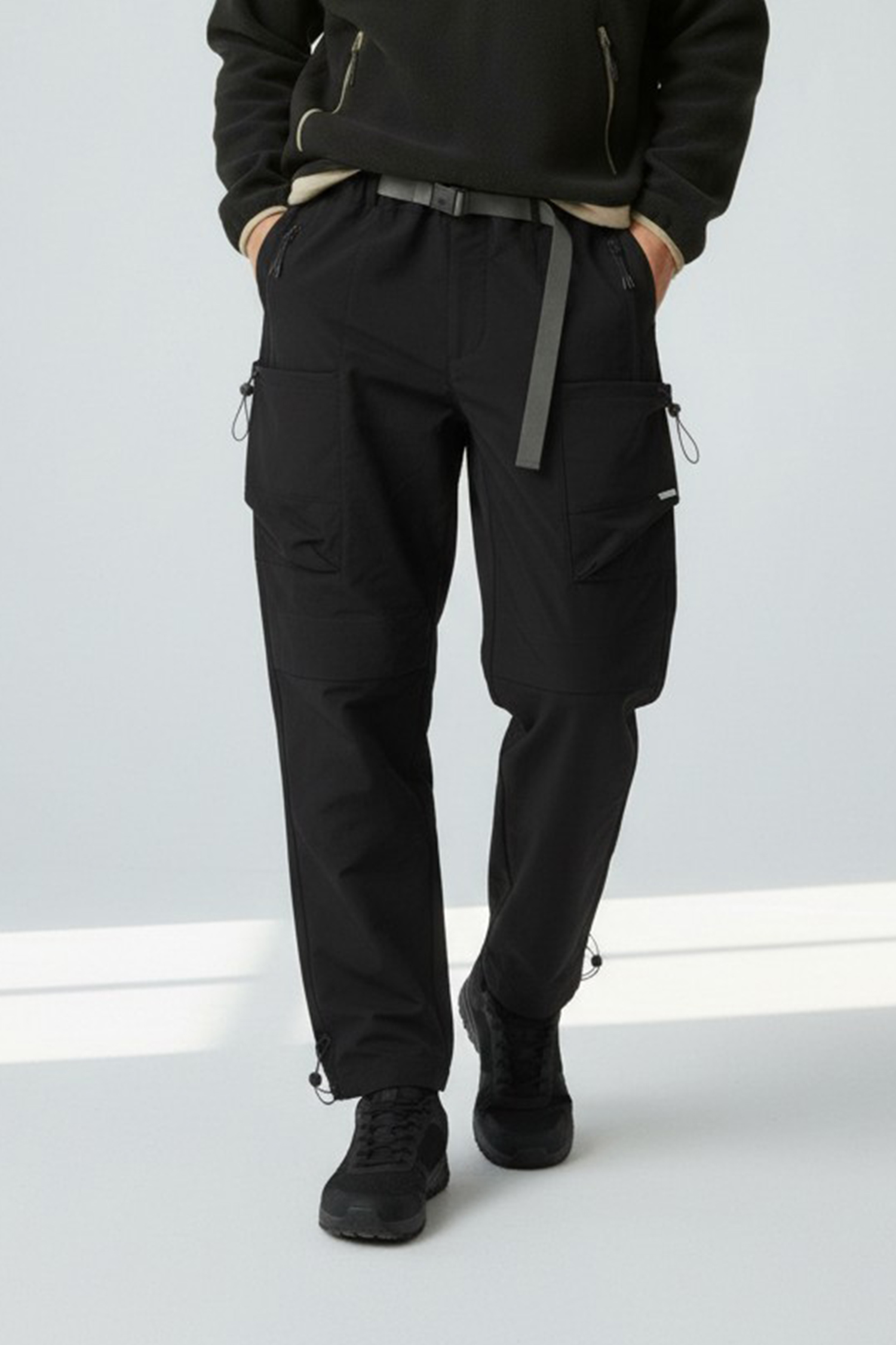 寬窄調節 水波紋戶外機能長褲