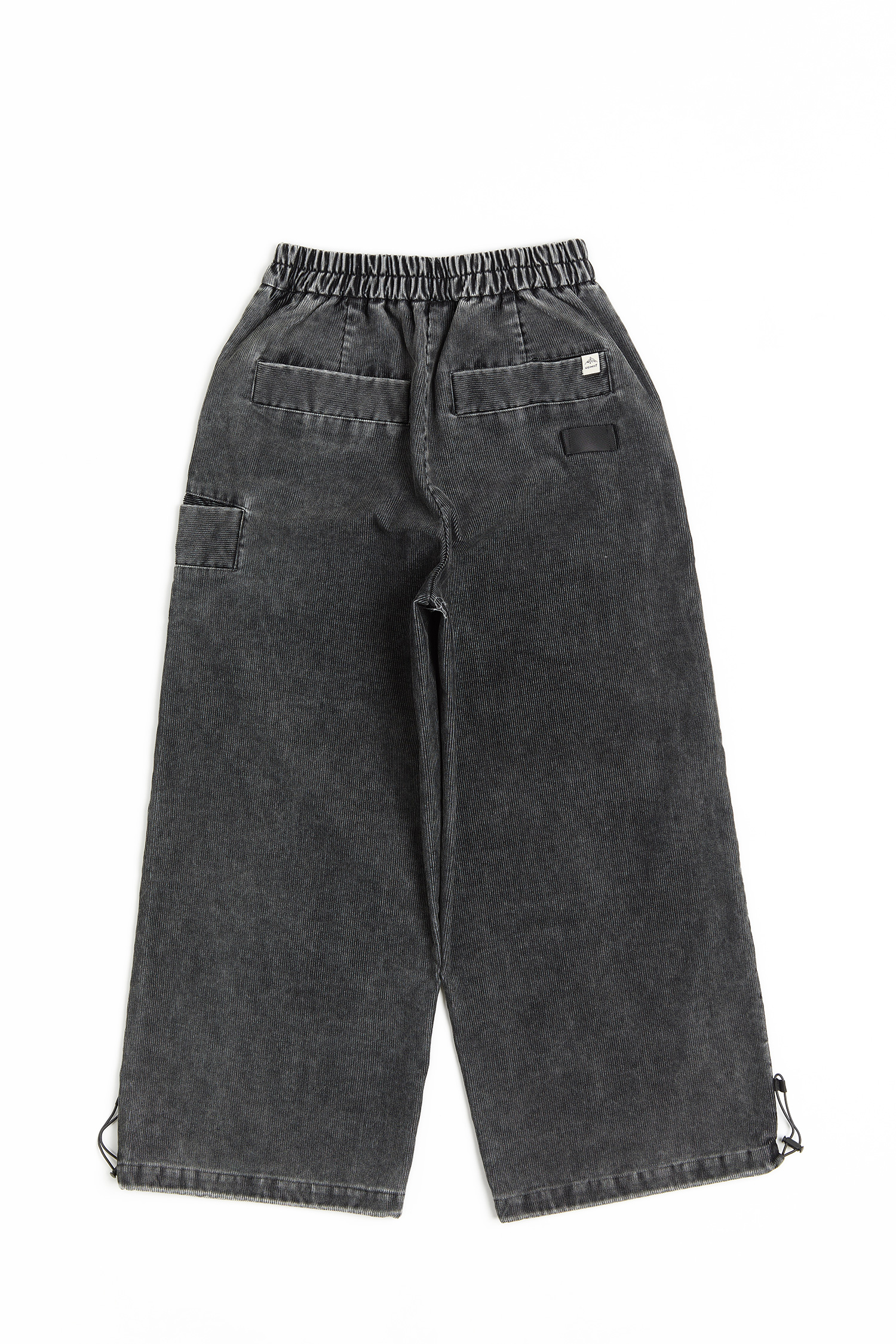 側口袋 洗舊感燈芯絨寬褲