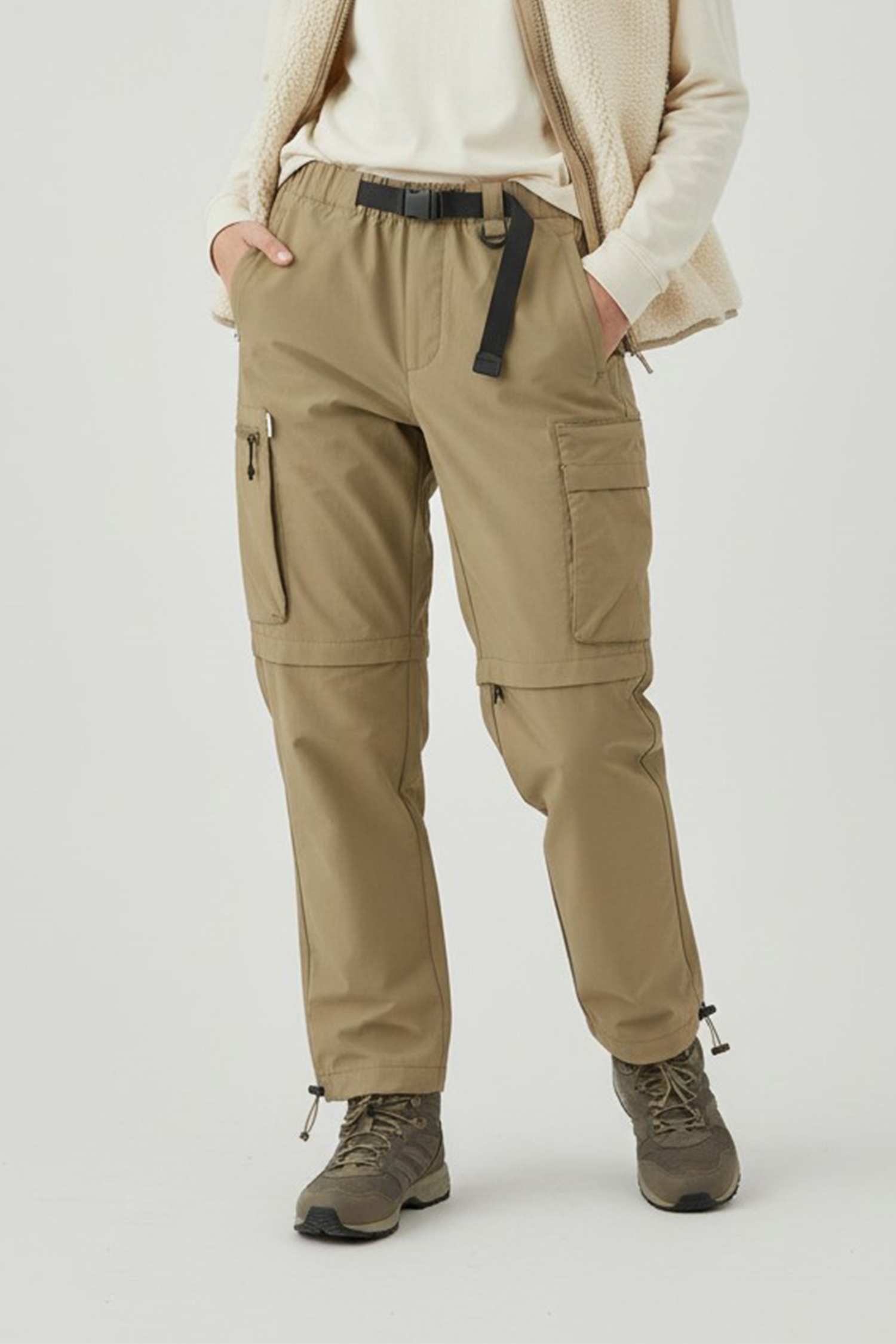 細格紋 機能彈性長褲(可拆式)