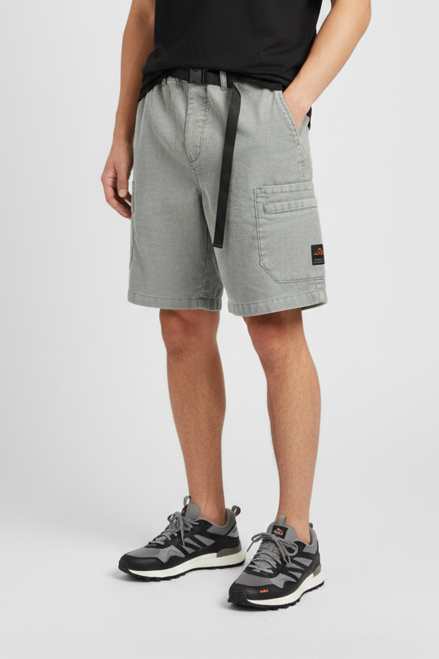 寬版貼袋 洗舊燈心絨短褲