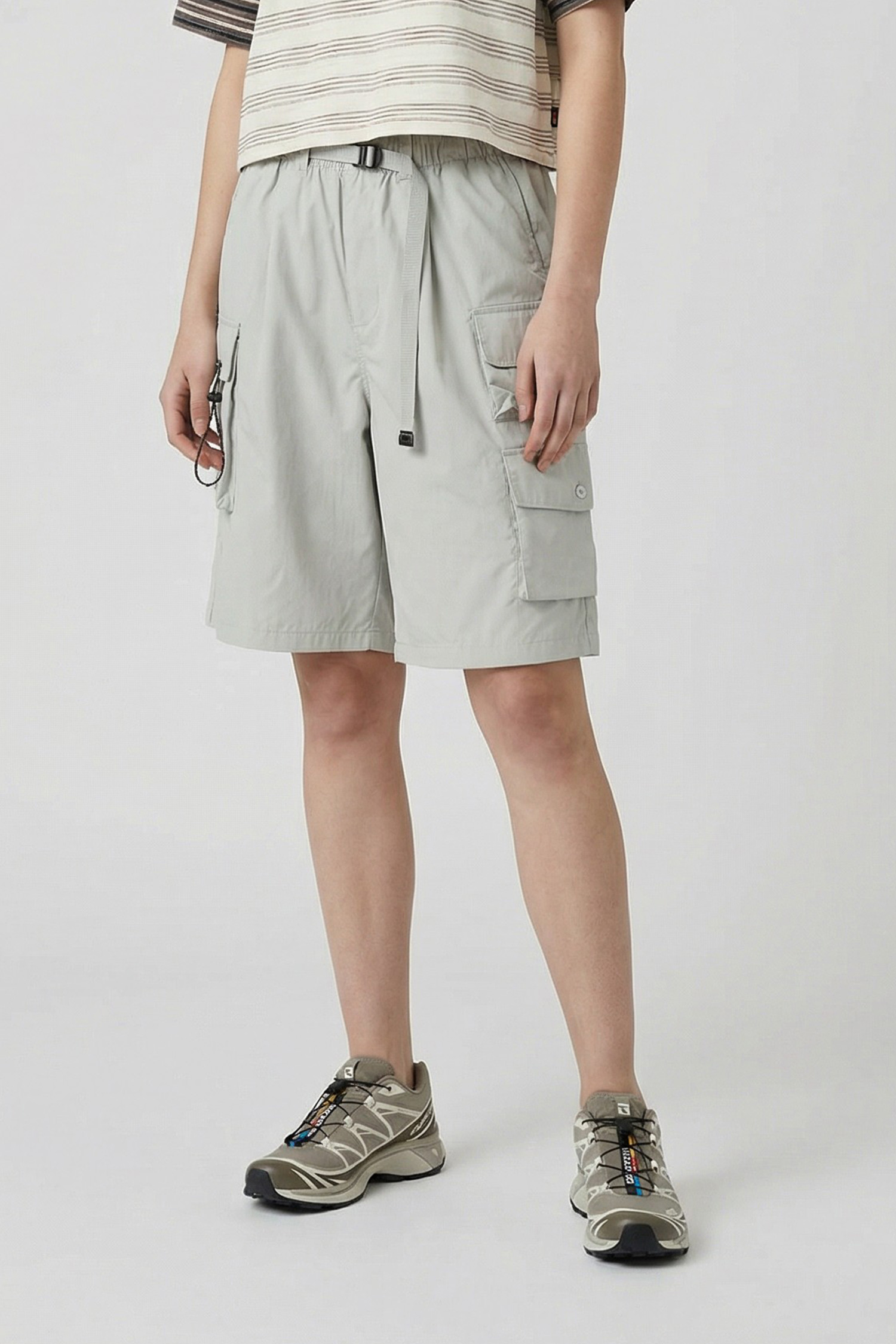 抗曬瞬涼 打褶 彈性多口袋短褲