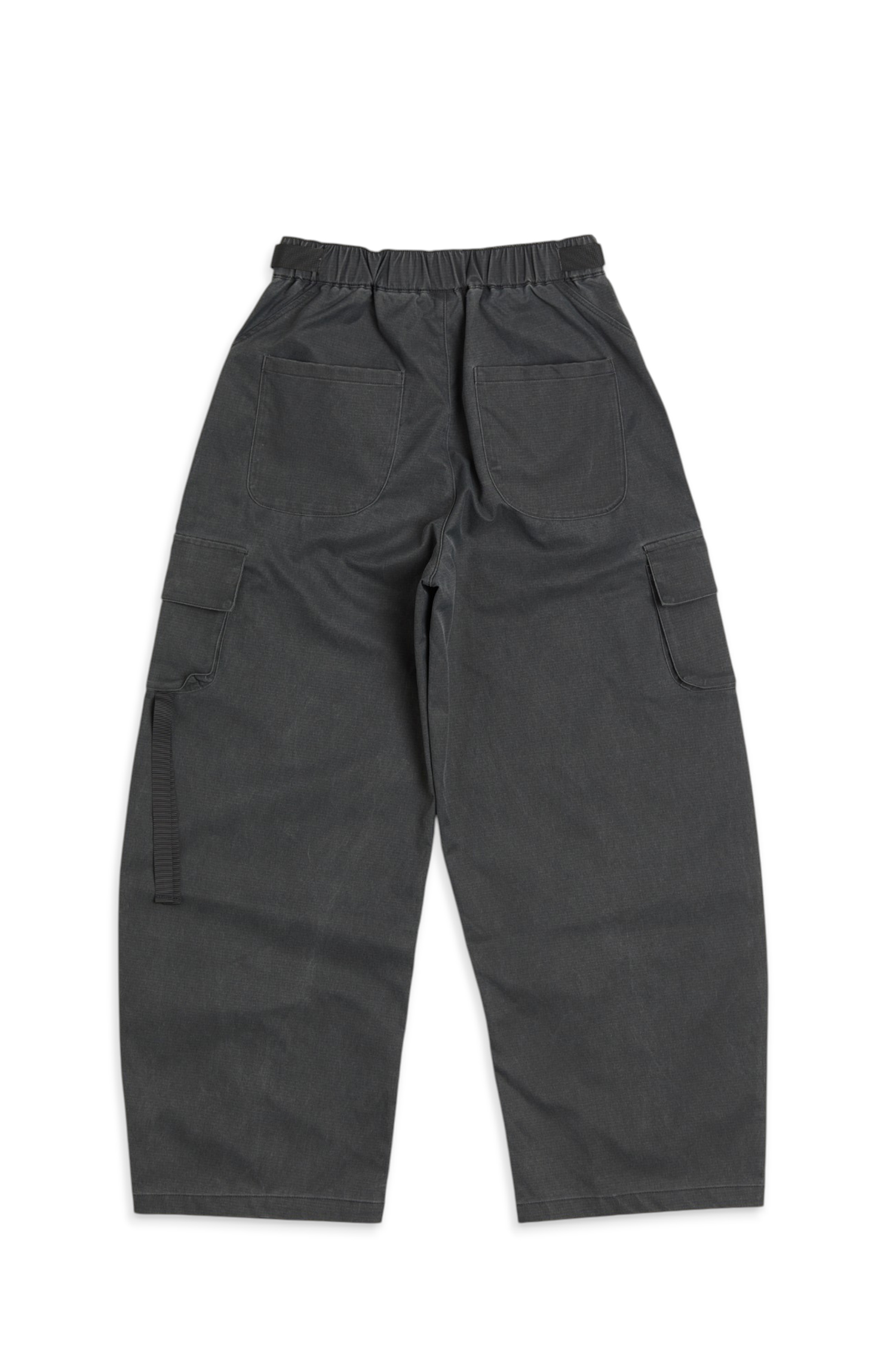 機能方格紋 水洗闊腿鐮刀長褲