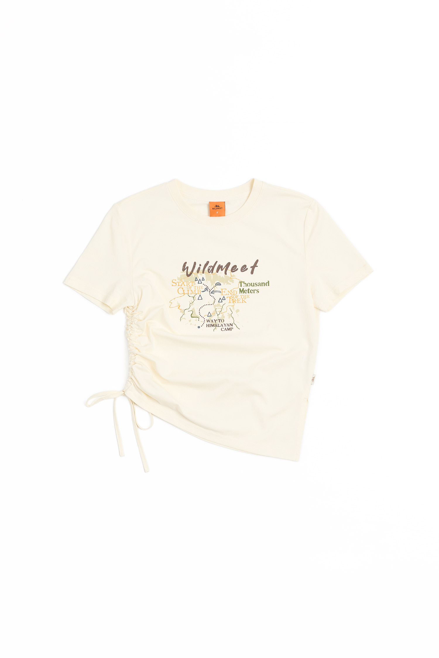 WILDMEET 山野地圖 不對稱短袖上衣(女)