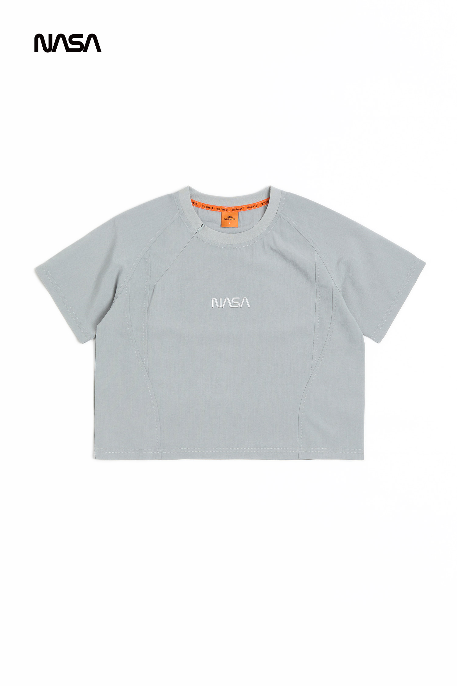 太空系列 斜拉鏈短版短袖上衣(女)