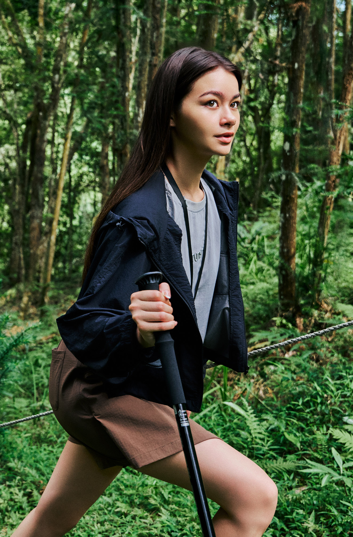 防曬機能 輕薄連帽長袖外套(女)