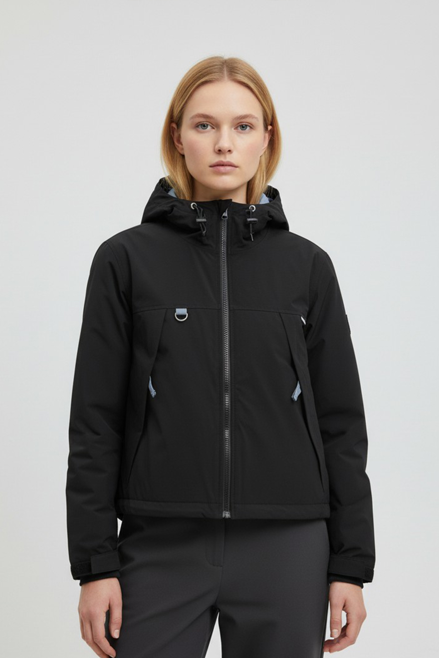 機能防潑水 短版鋪棉外套(女)