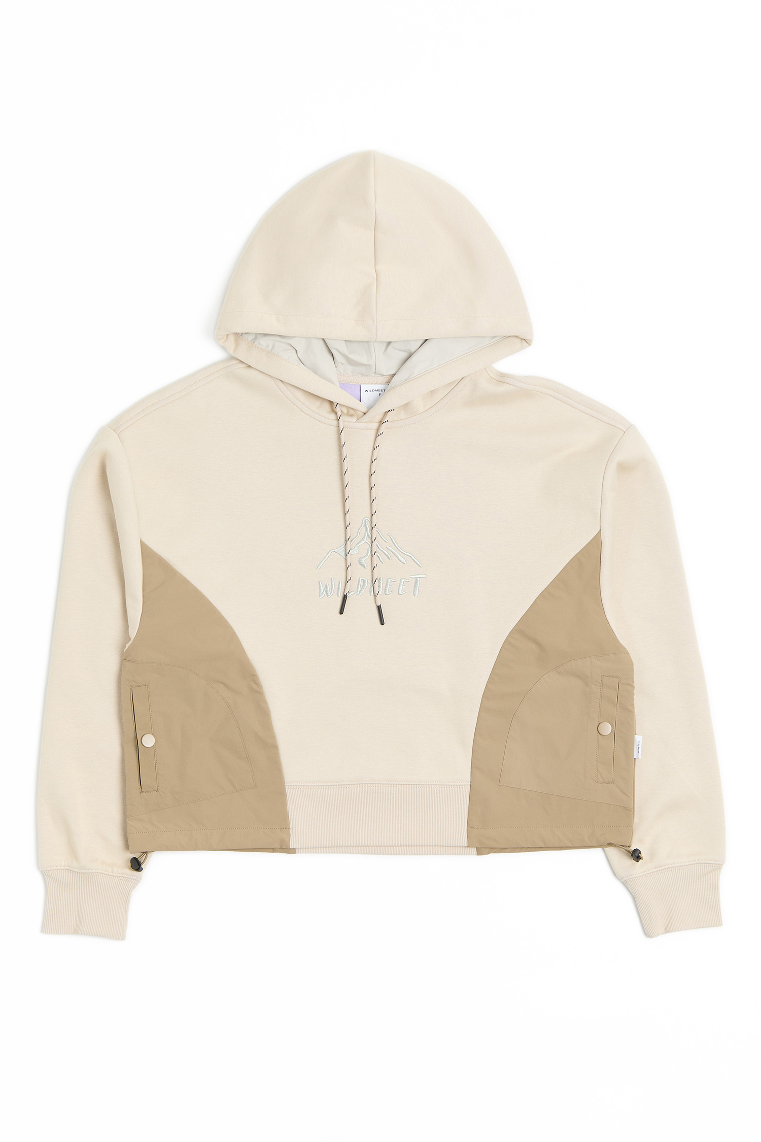 山系刺繡 拼接刷毛長袖上衣(女)