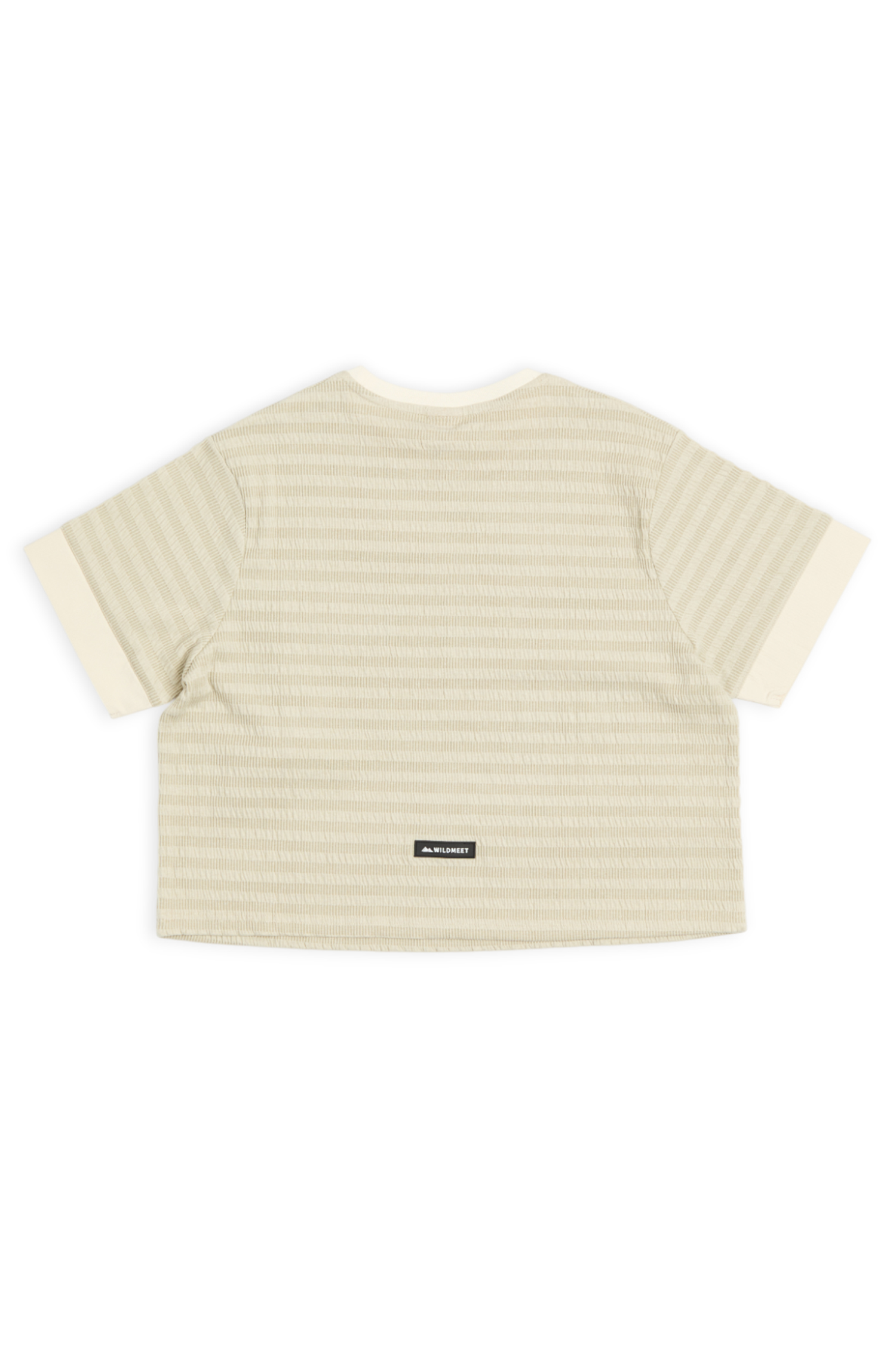 寬版拼接 水波紋短袖上衣(女)