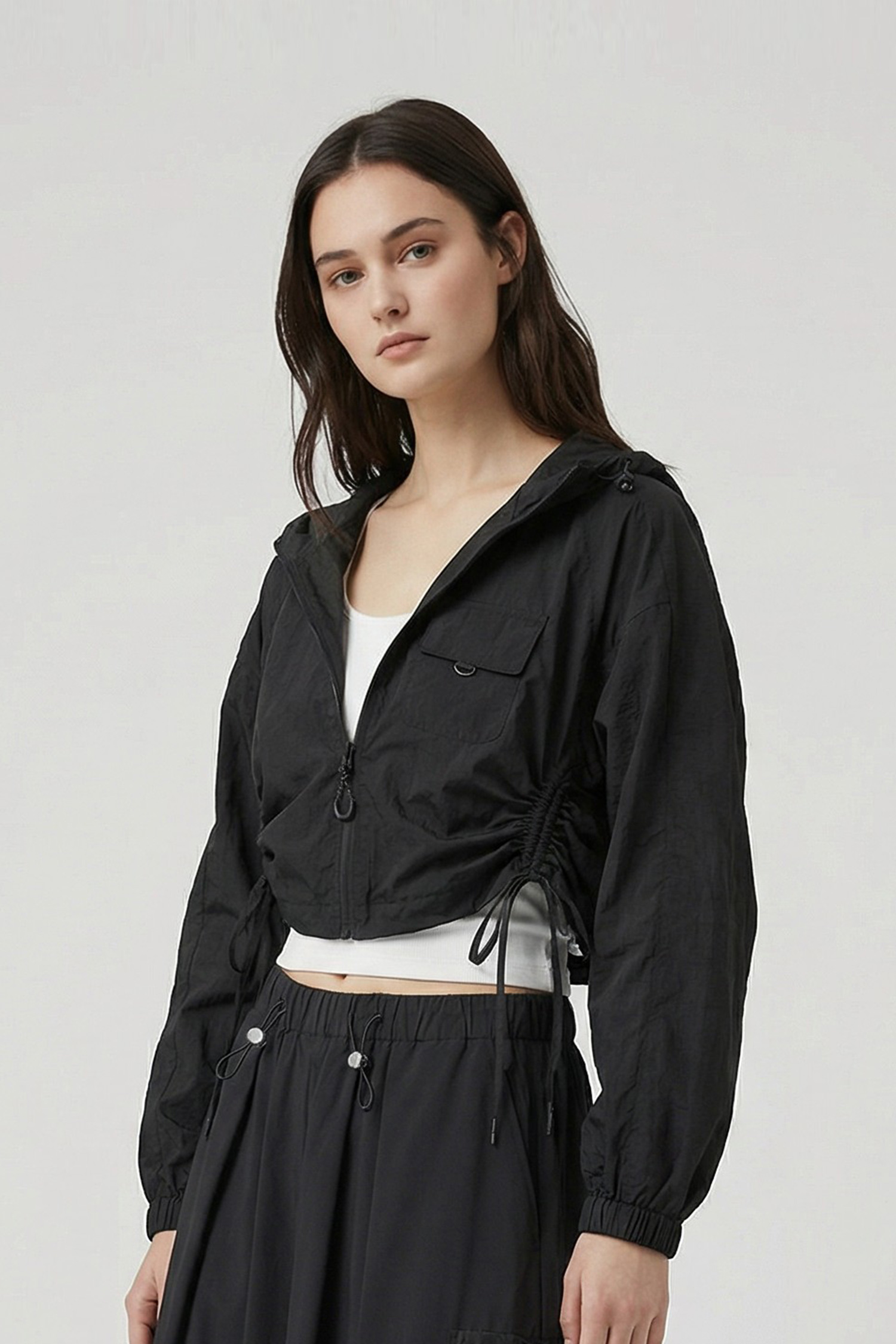 抗曬瞬涼 連帽抽皺連帽外套(女)