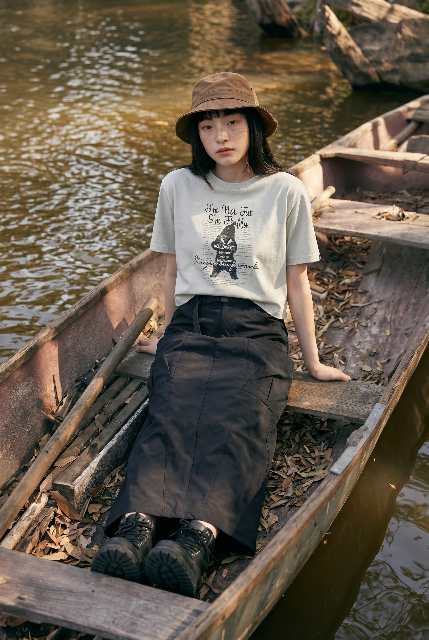 寬版 蓬鬆不是胖 蜂巢棉短袖上衣(女)