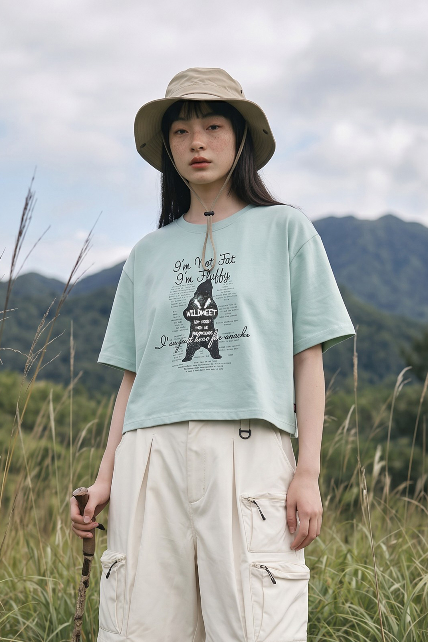 寬版 蓬鬆不是胖 蜂巢棉短袖上衣(女)